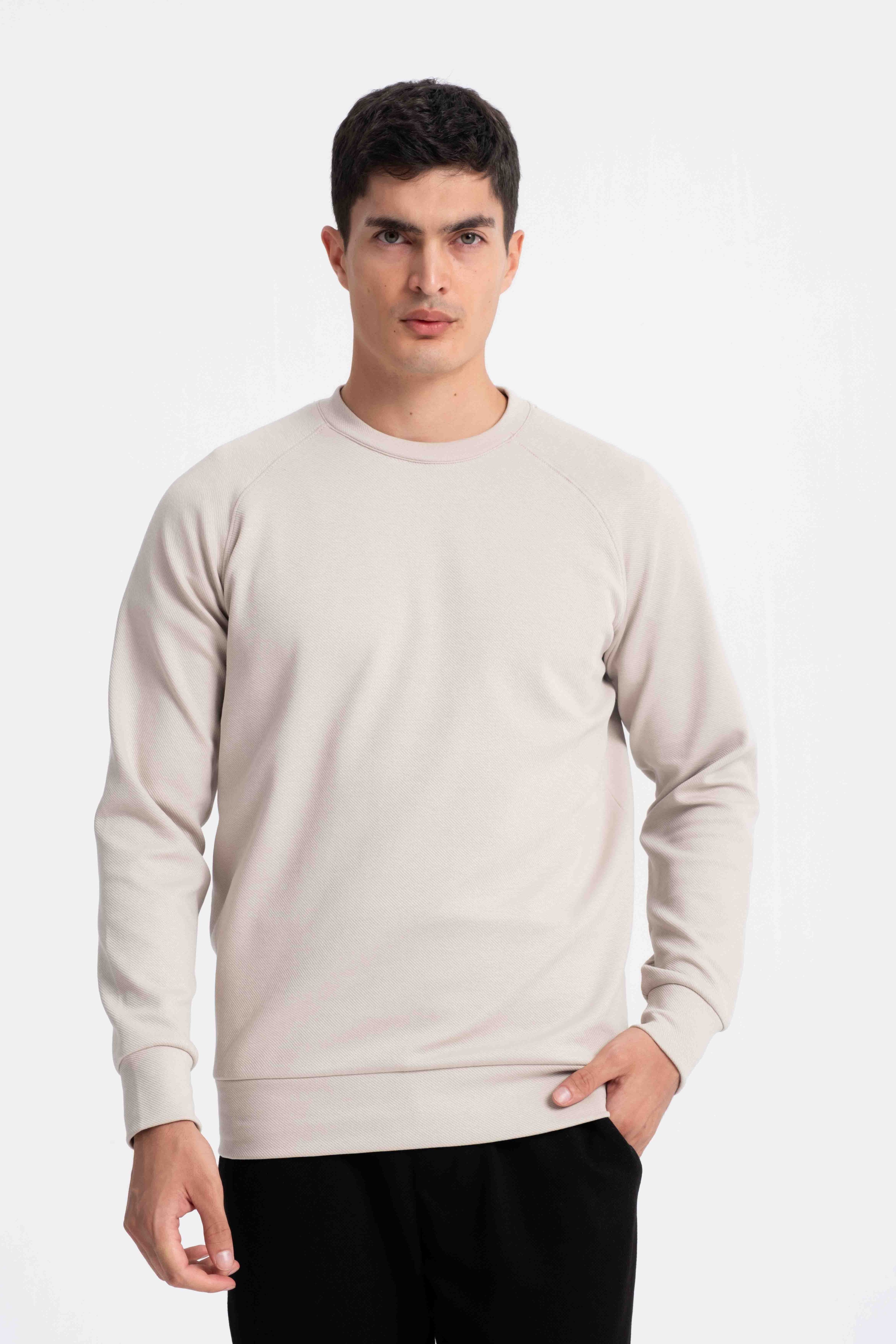 9522 JS 0 YAKA REGLAN KOL DİYAGONEL SWEAT -R - Color: TAŞ