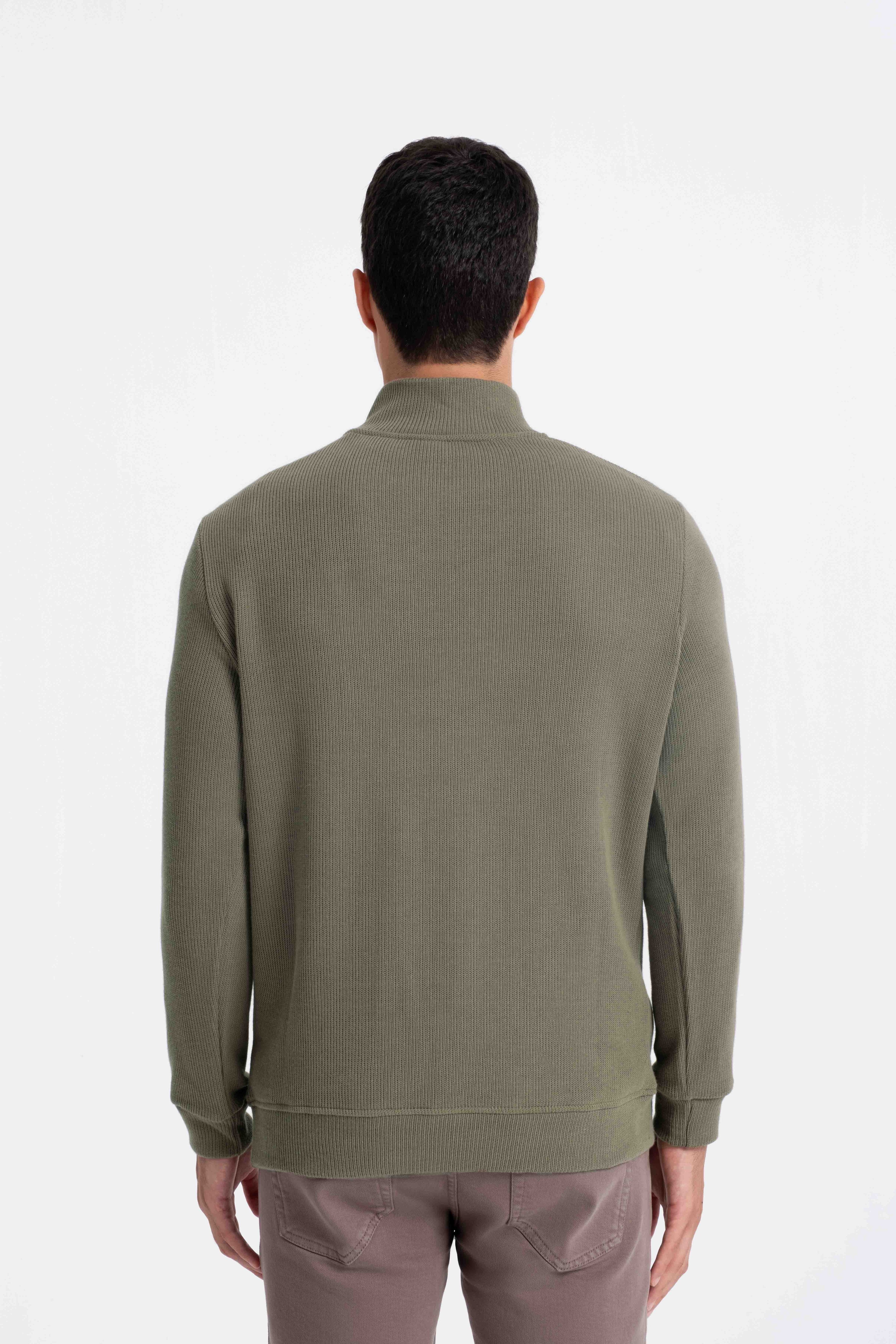 9551 JS DİK YAKA GİPELİ SELANİK SWEAT -R - Color: HAKİ