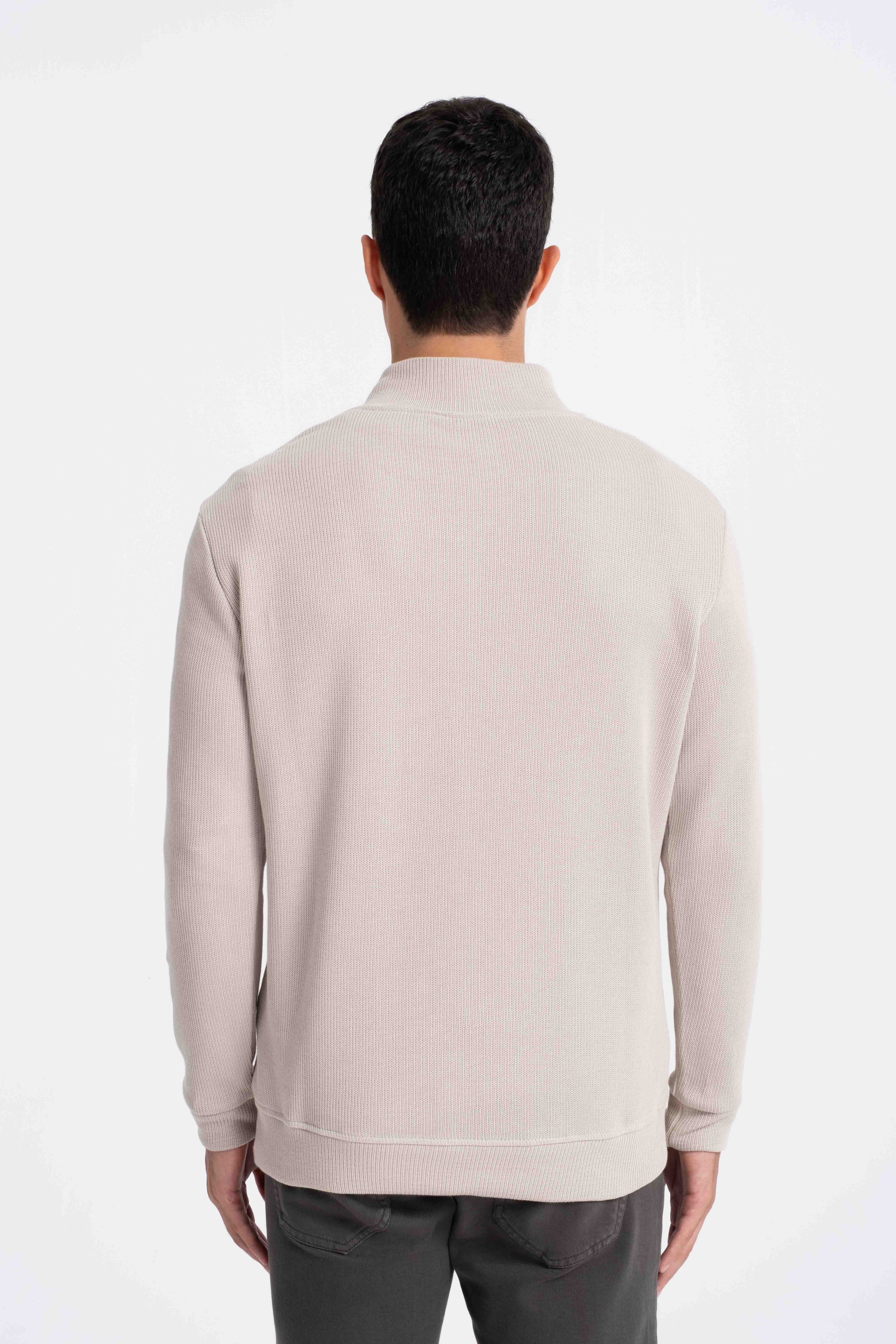 9551 JS DİK YAKA GİPELİ SELANİK SWEAT -R - Color: TAŞ