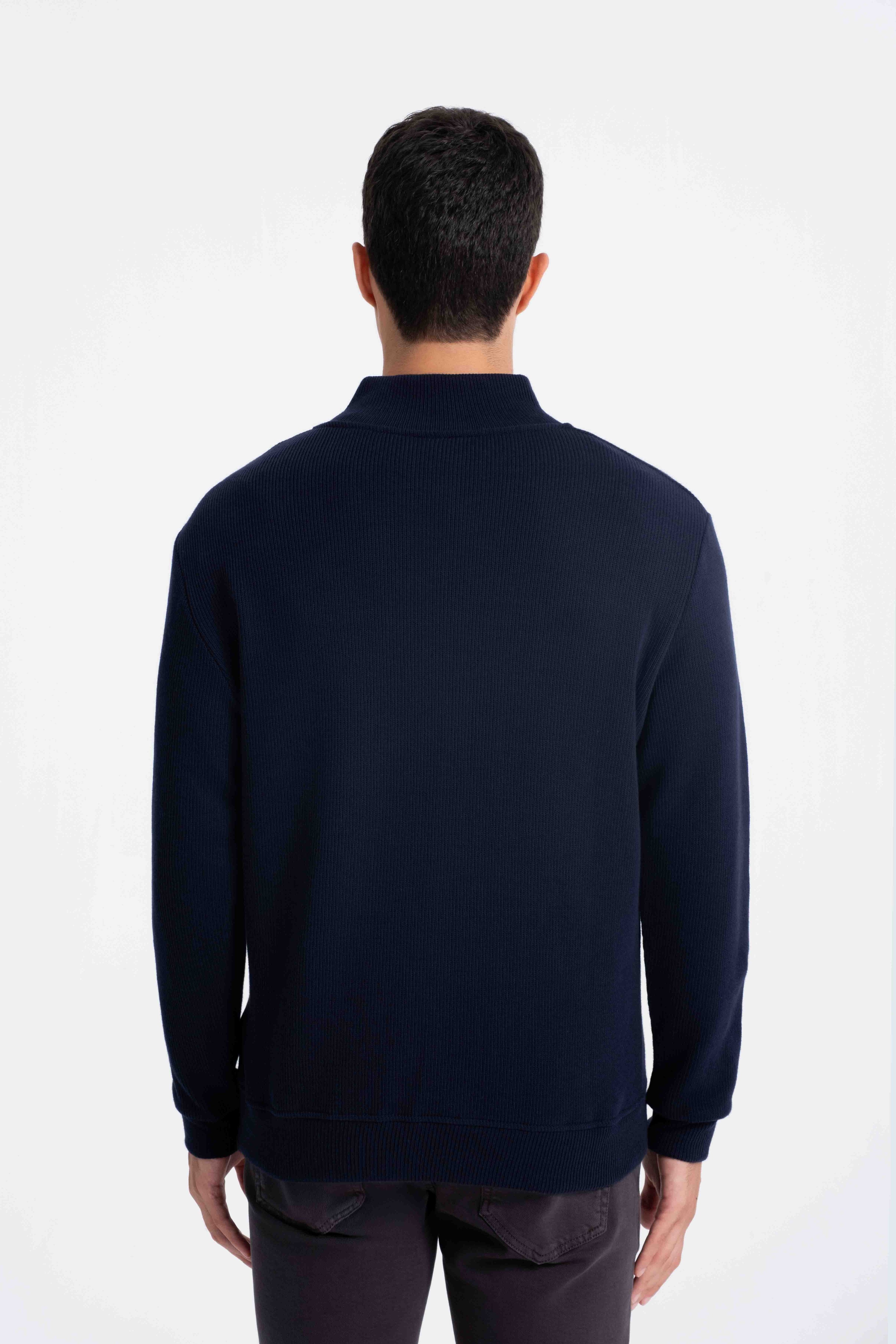 9551 JS DİK YAKA GİPELİ SELANİK SWEAT -R - Color: LACİVERT