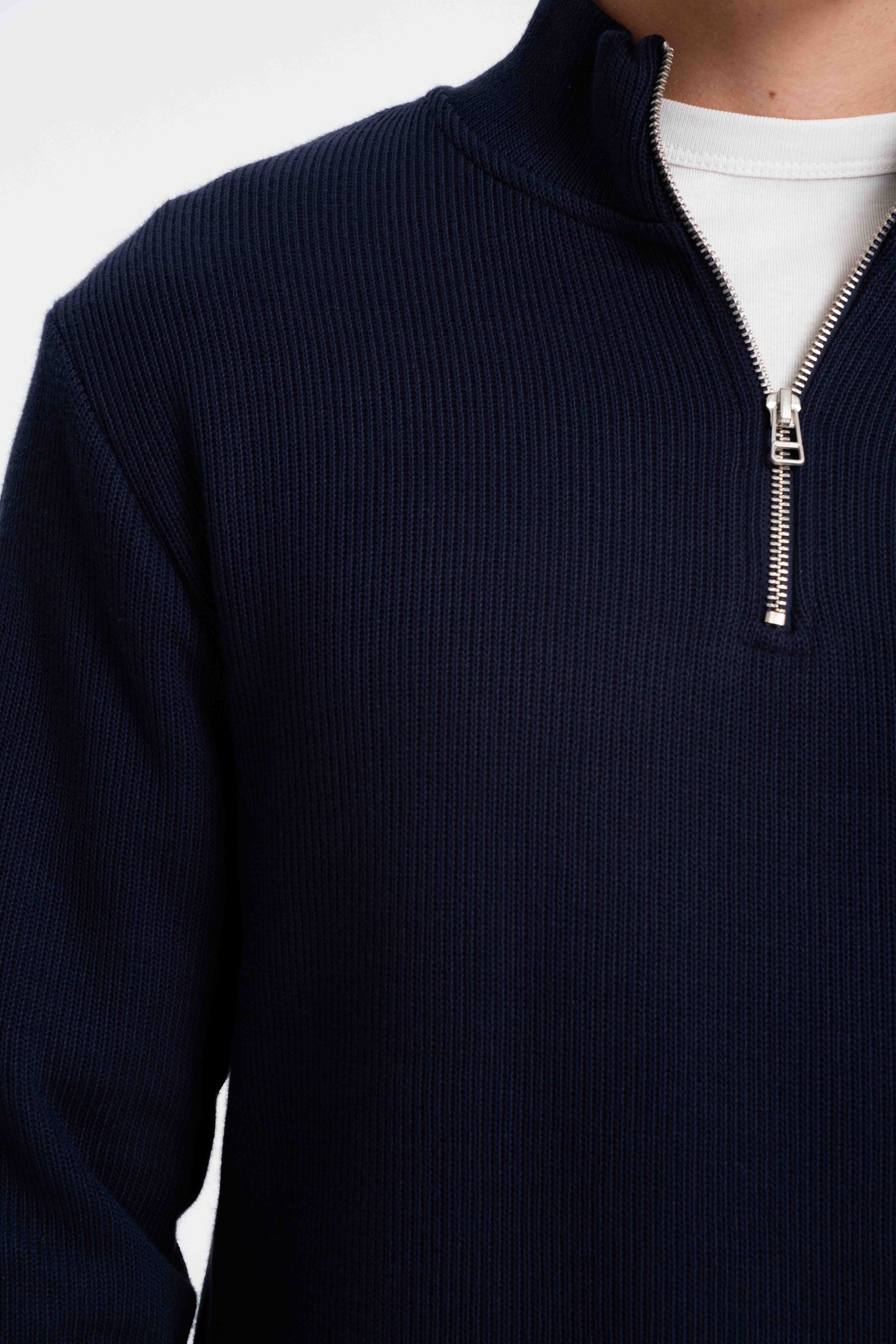 9551 JS DİK YAKA GİPELİ SELANİK SWEAT -R - Color: LACİVERT