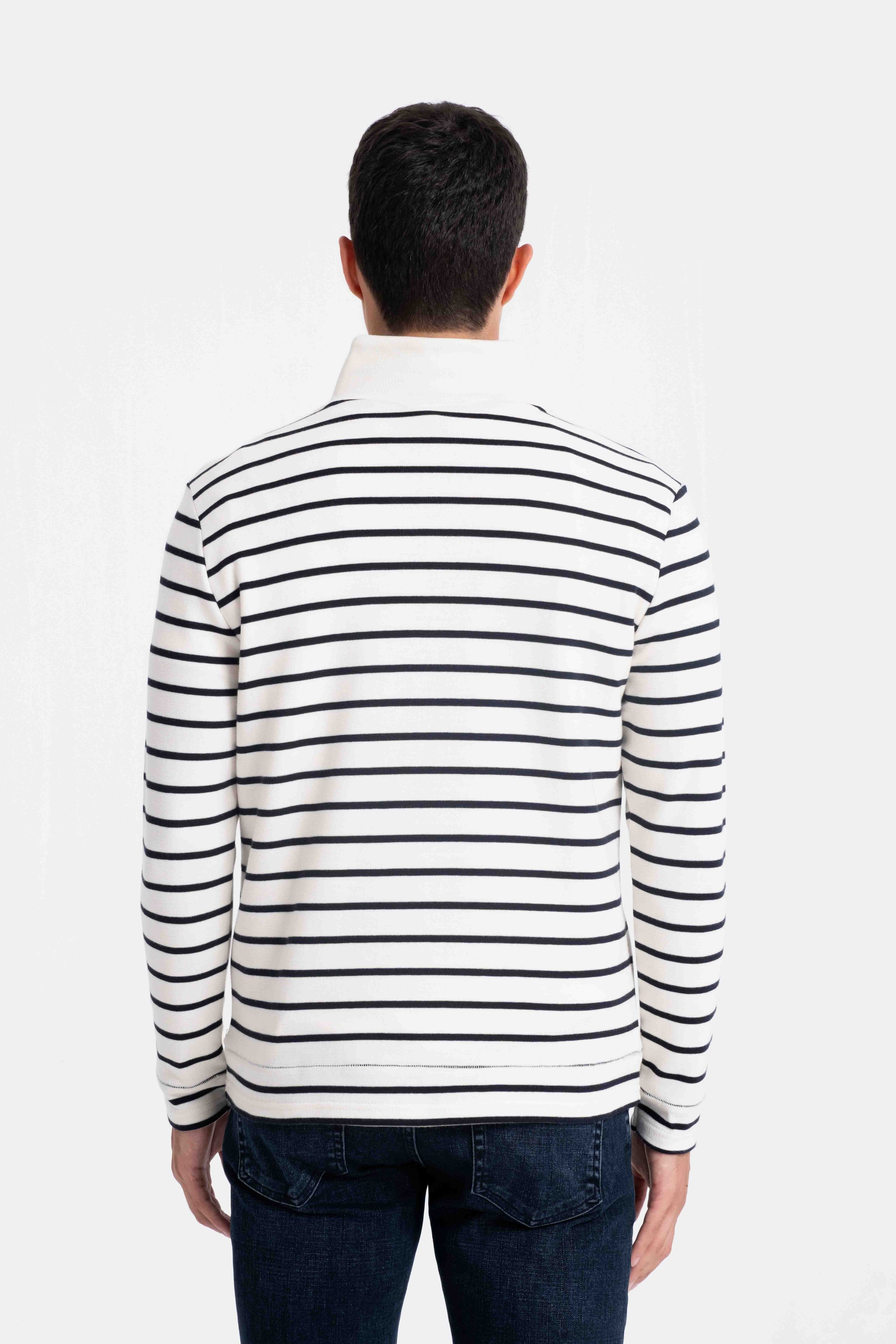 9558 JS DİK YAKA FERMUARLI RİNGEL SWEAT -R - Color: LACİVERT