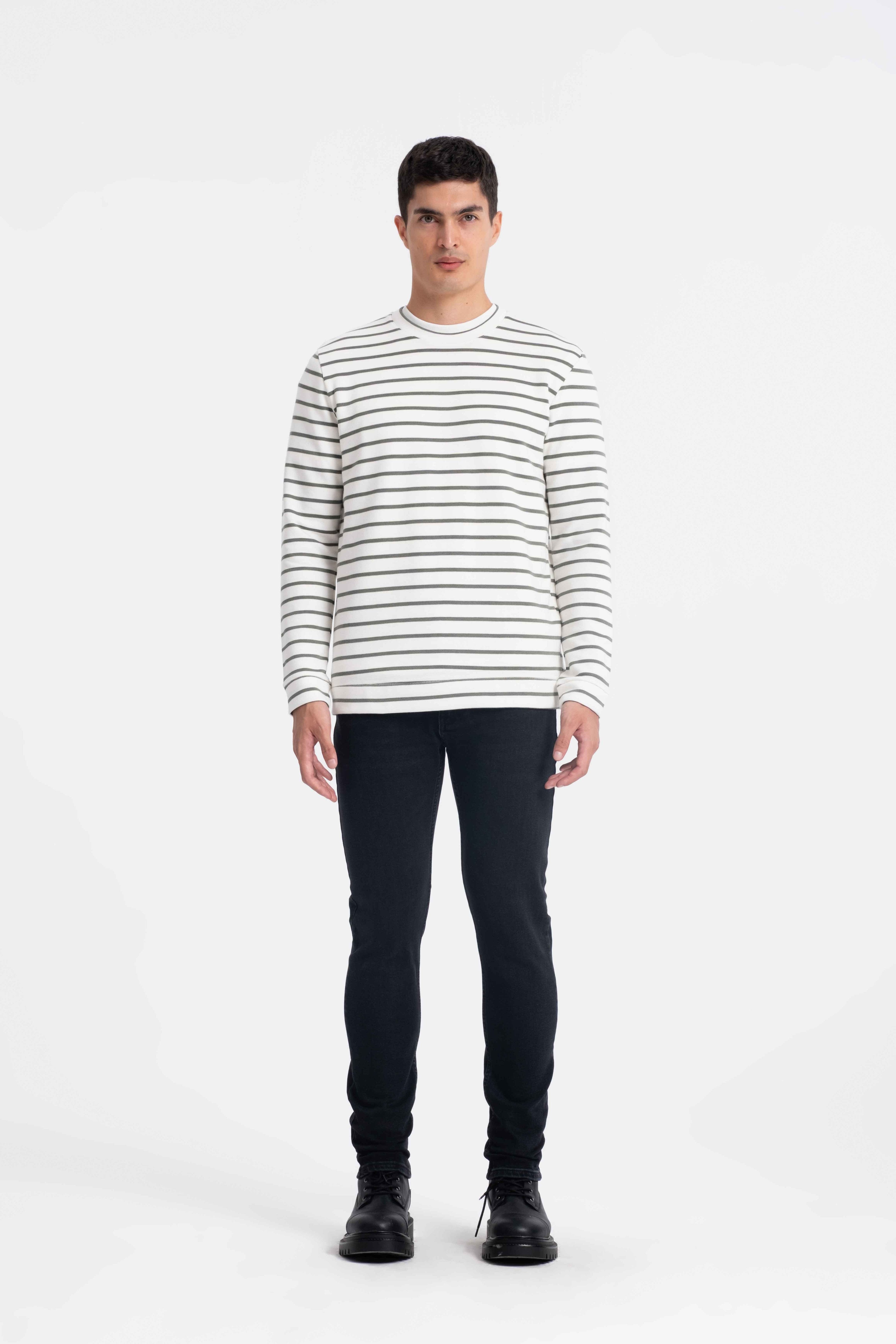 9559 JS 0 YAKA RİNGEL SELANİK SWEAT -R - Color: NEFTİ
