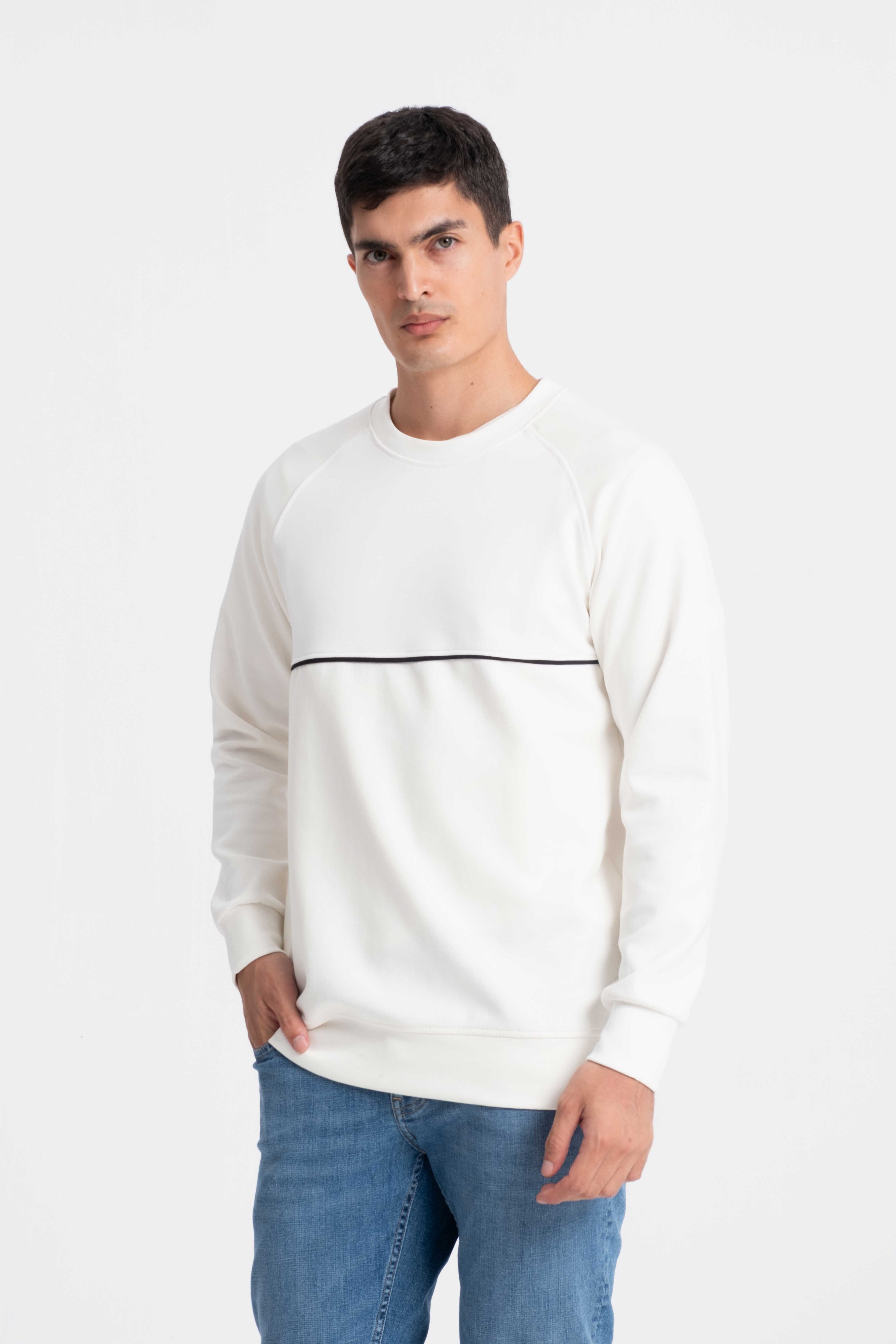 9564 JS 0 YAKA BİYELİ LYC DOUBLE FACE SWEAT -R - Color: EKRU