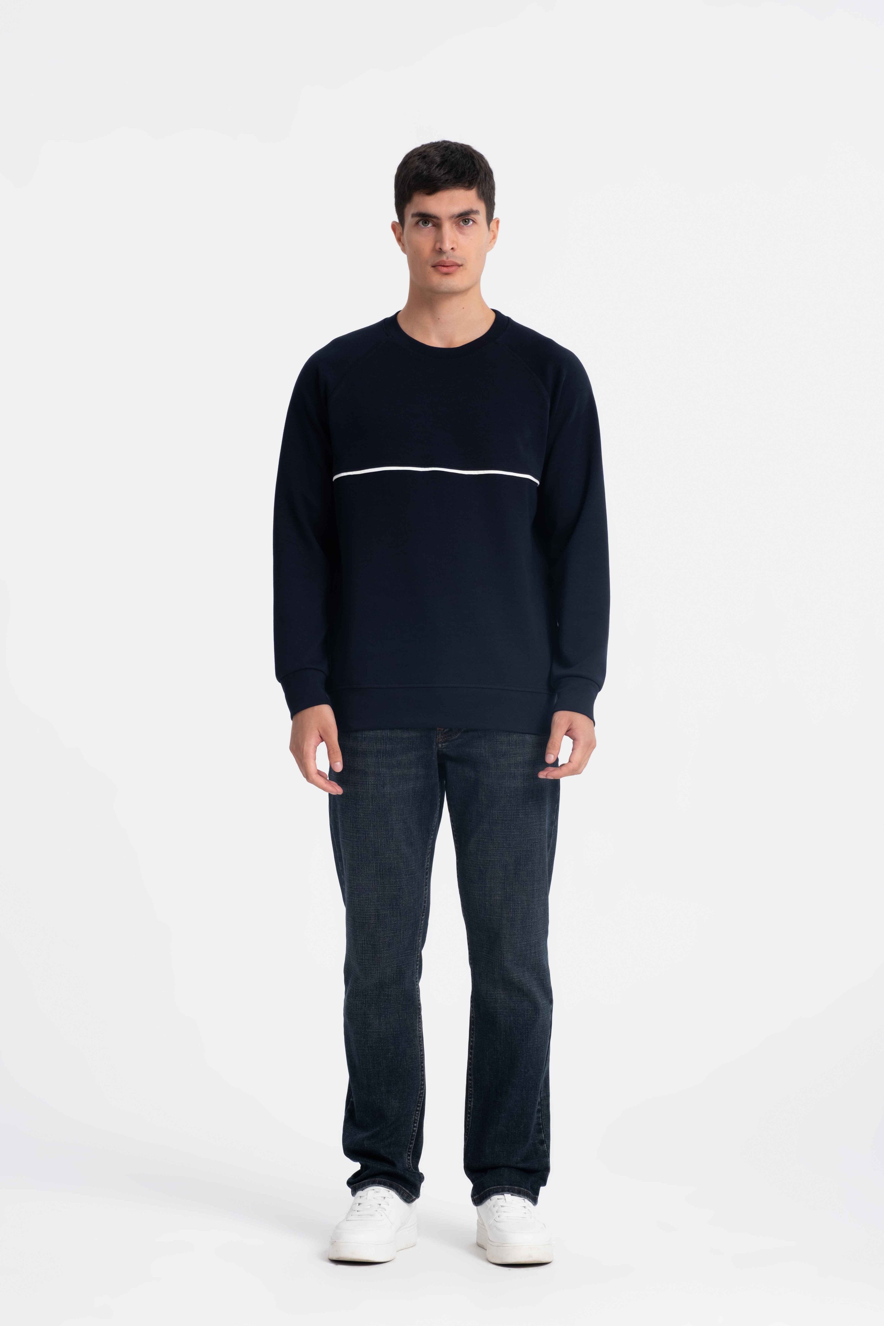 9564 JS 0 YAKA BİYELİ LYC DOUBLE FACE SWEAT -R - Color: LACİVERT
