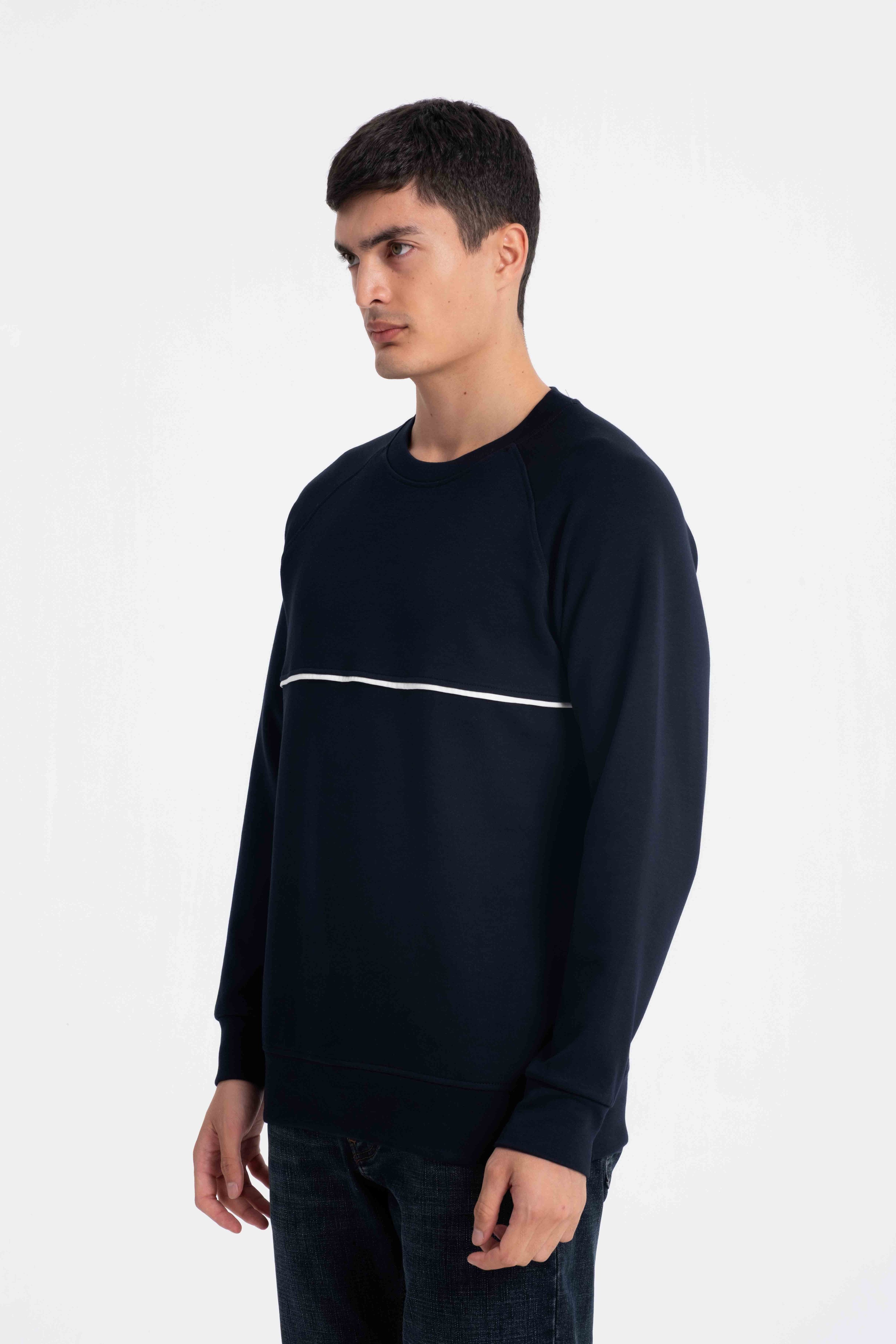 9564 JS 0 YAKA BİYELİ LYC DOUBLE FACE SWEAT -R - Color: LACİVERT