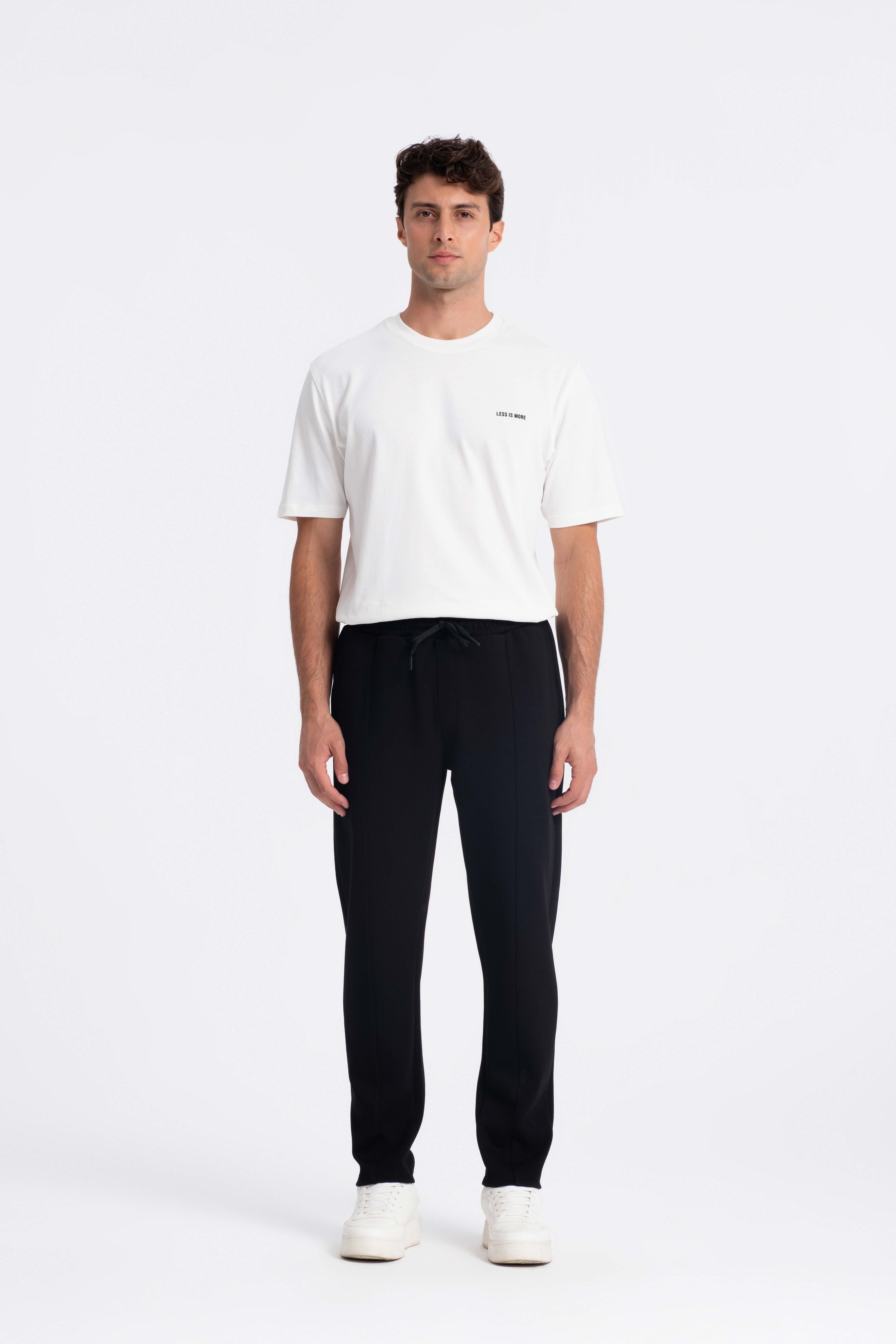 9567 JS DOUBLE FACE ÖRME PANT -R - Color: SİYAH