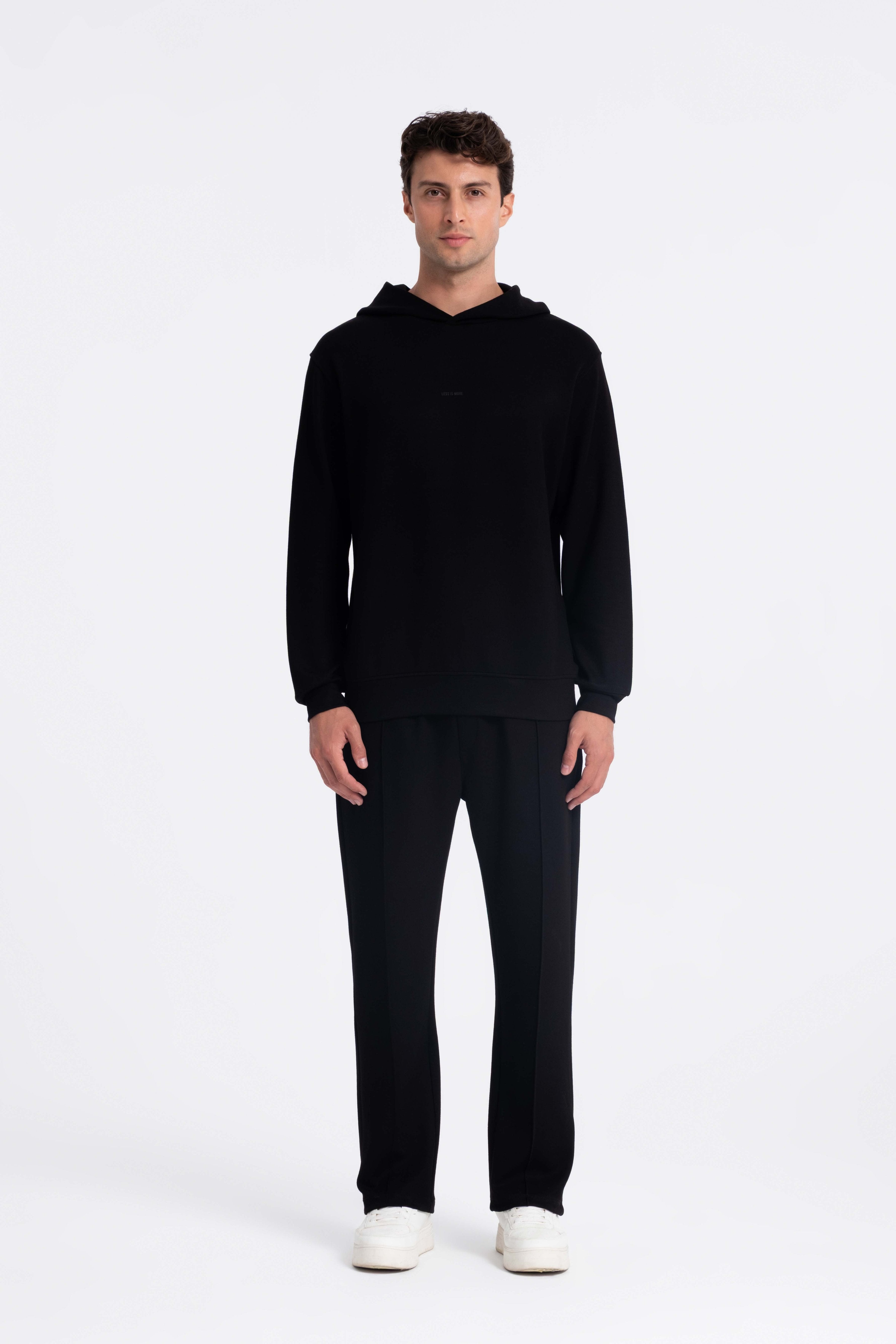 9571 JS KAPŞONLU MODAL SWEAT -R - Color: SİYAH