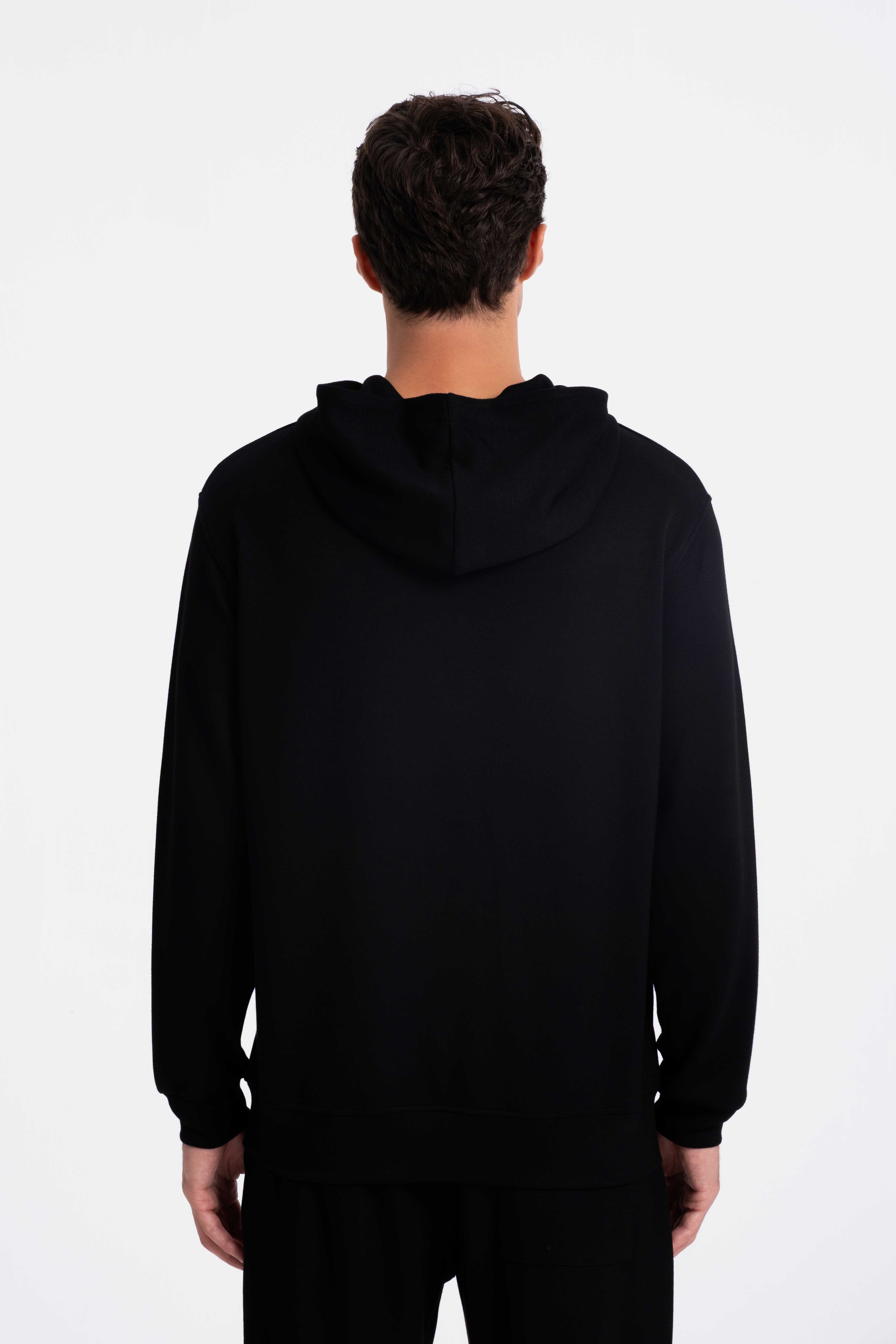 9571 JS KAPŞONLU MODAL SWEAT -R - Color: SİYAH