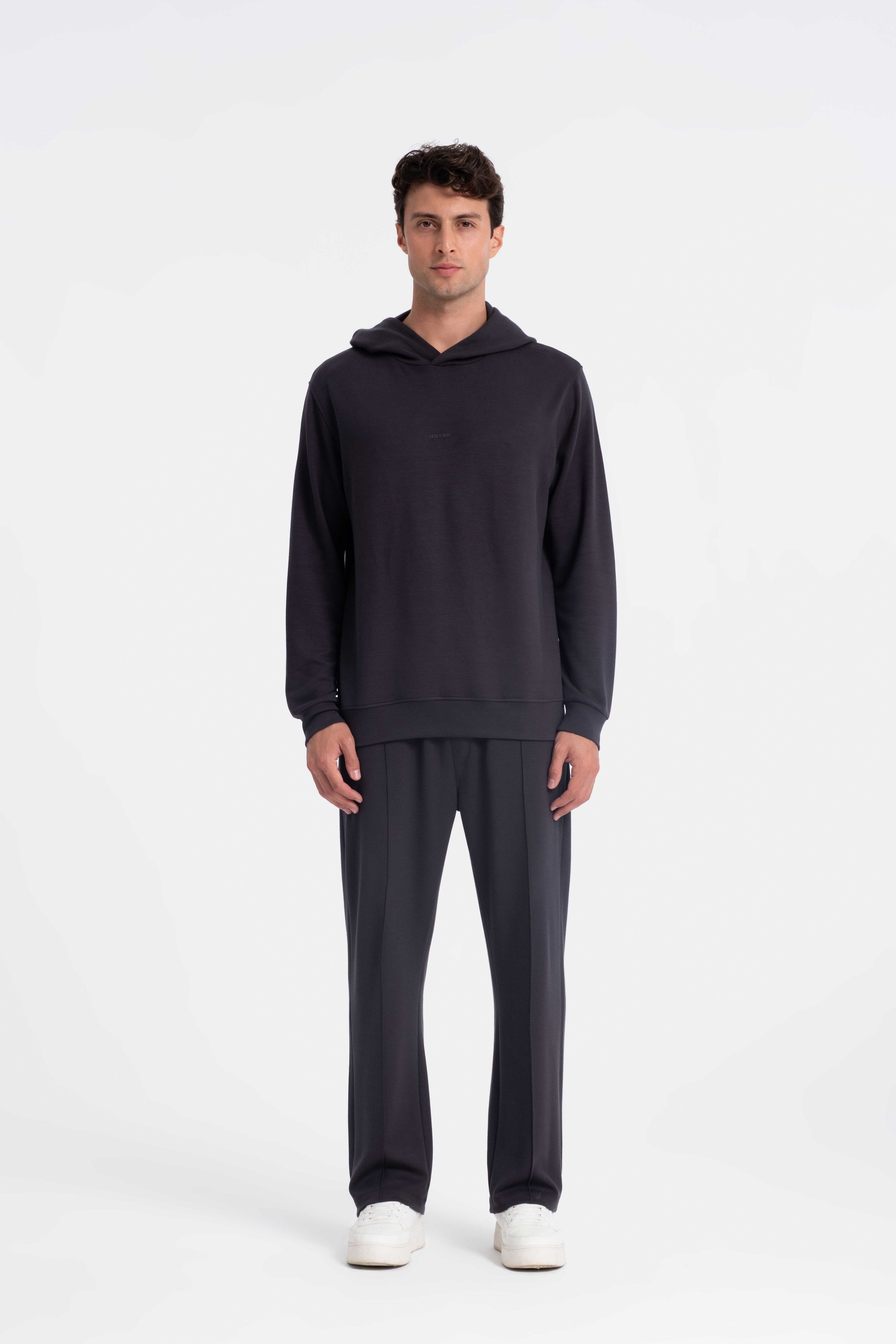 9571 JS KAPŞONLU MODAL SWEAT -R - Color: ANTRASİT