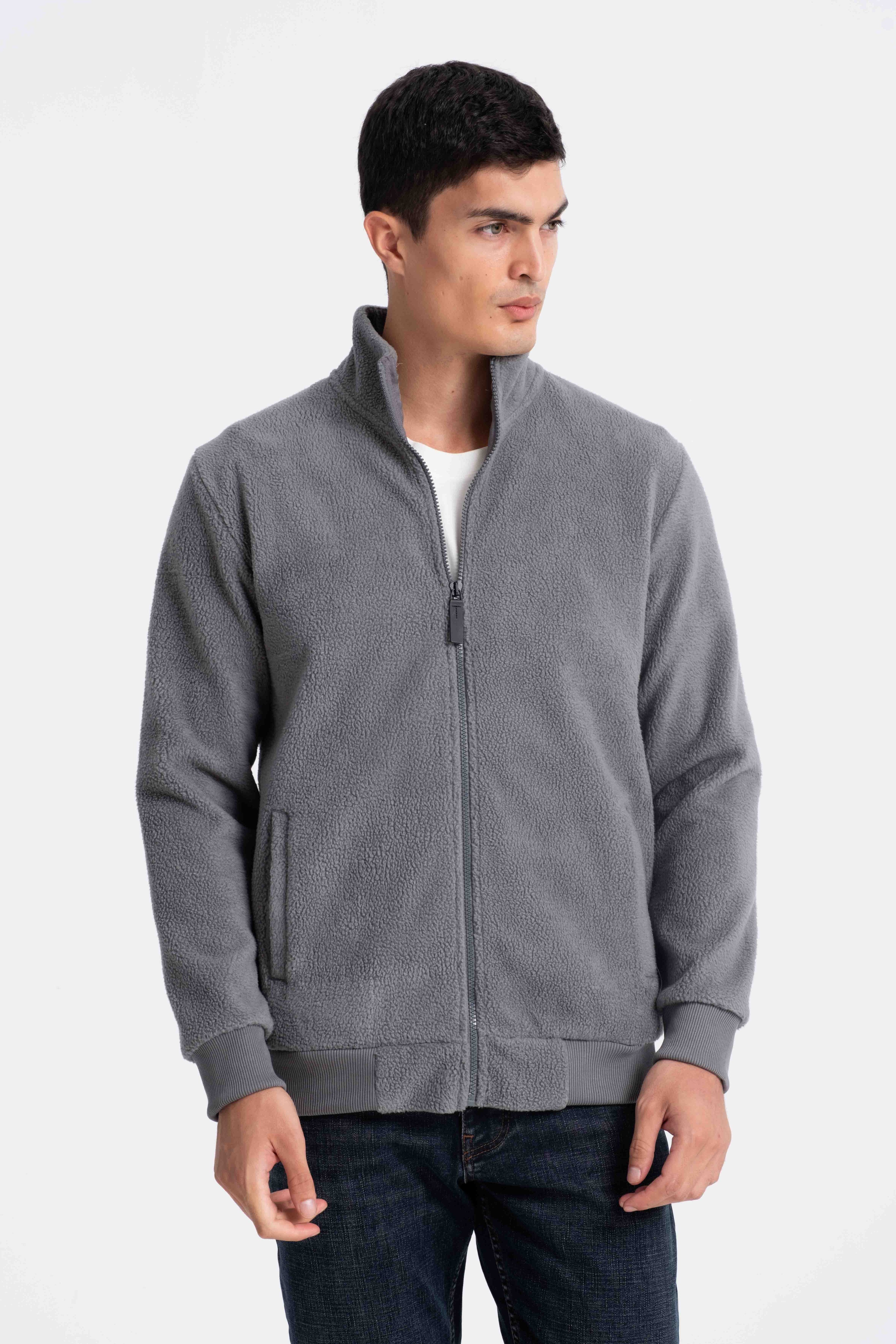 9579 JS DİK YAKA İNTERSOFT HIRKA -R - Color: A.HAKI