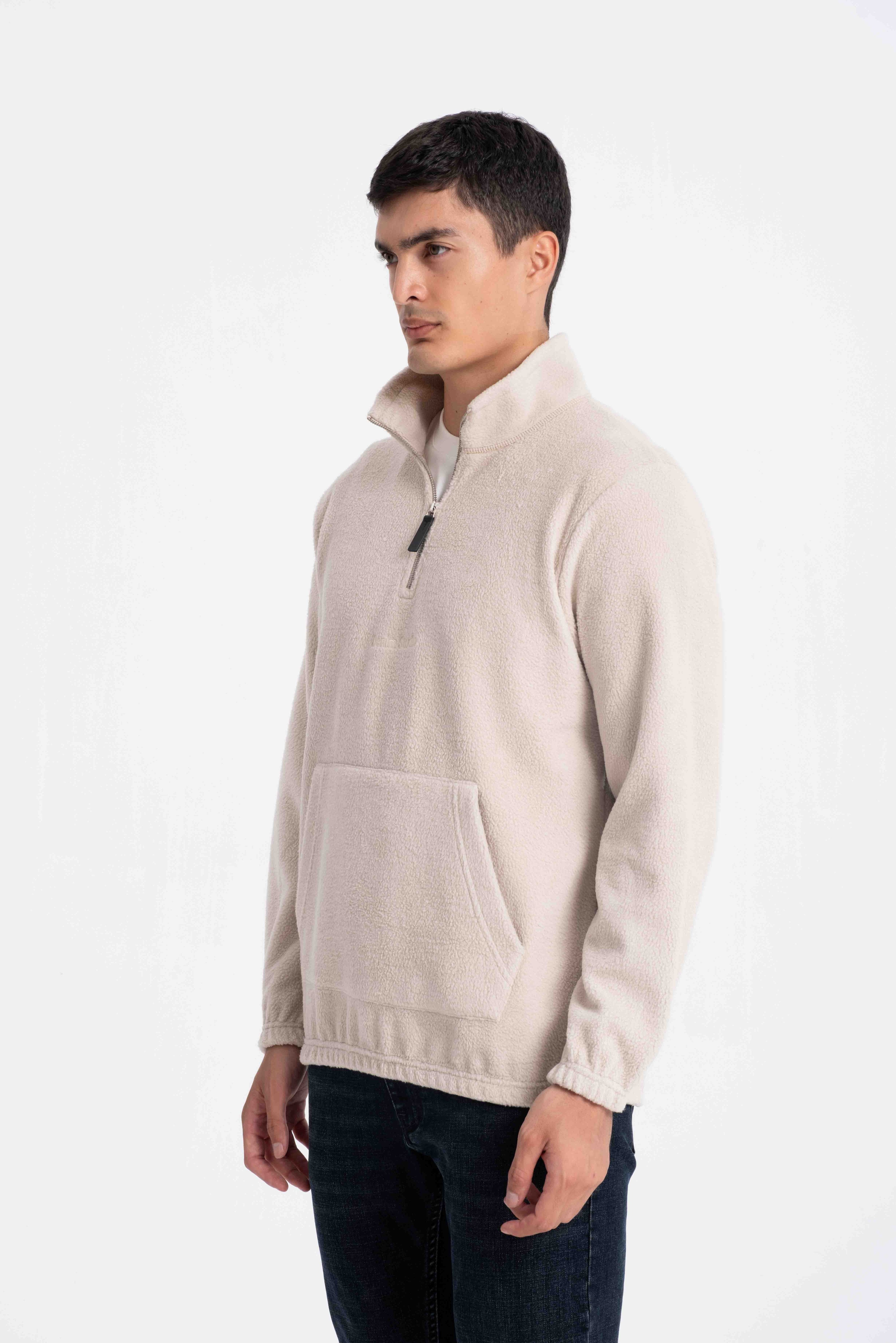 9581 JS DİK YAKA KANGURU İNTERSOFT SWEAT -R - Color: KUM BEJİ
