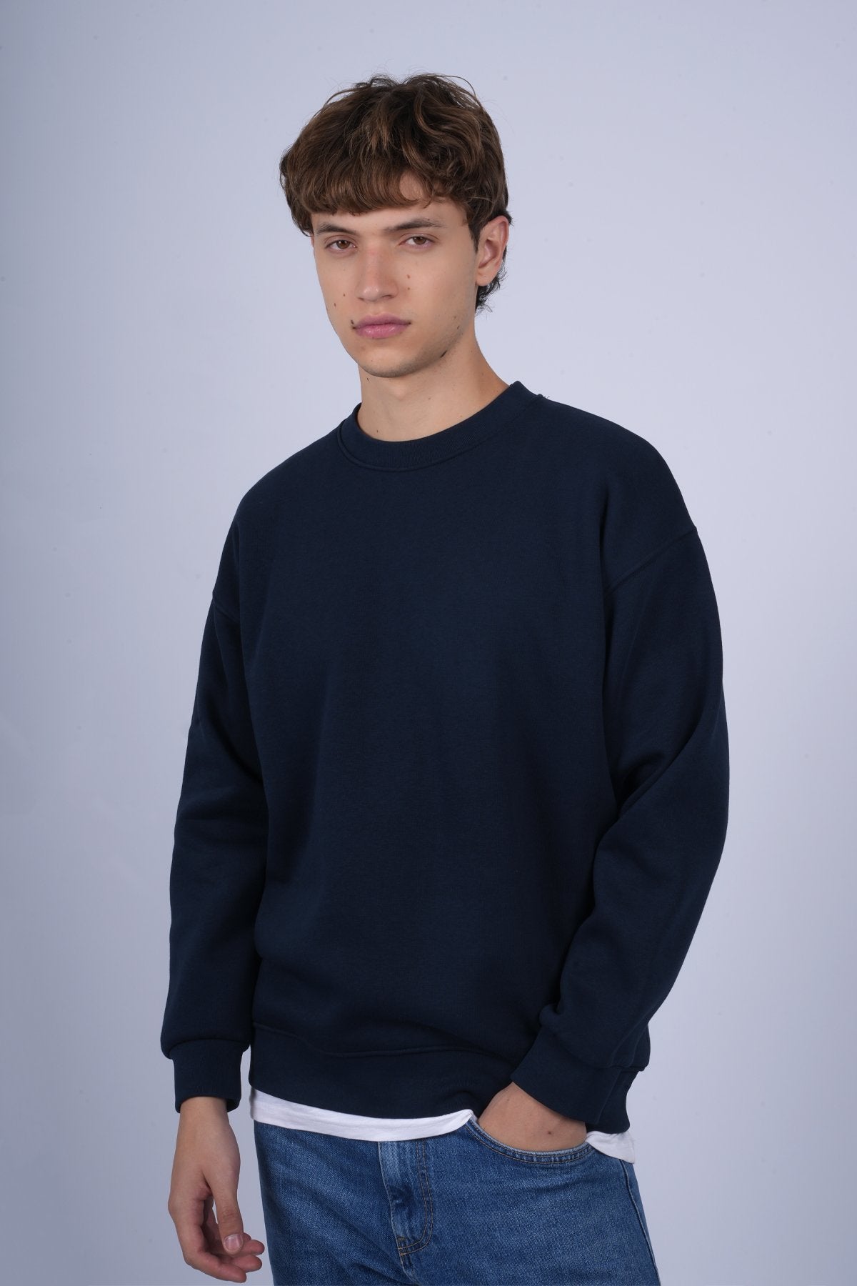 9505 JS 0 YAKA 3 İPLİK SWEAT -R - Color: LACİVERT
