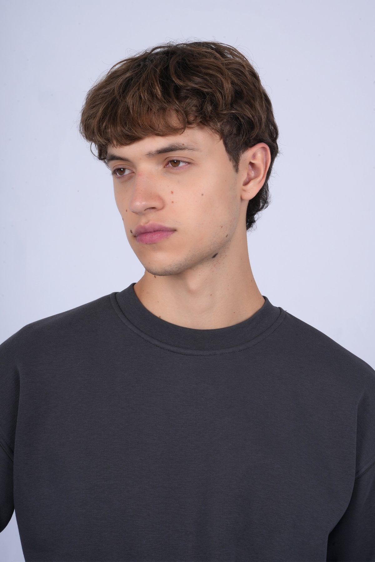 9505 JS 0 YAKA 3 İPLİK SWEAT -R - Color: ANTRASİT