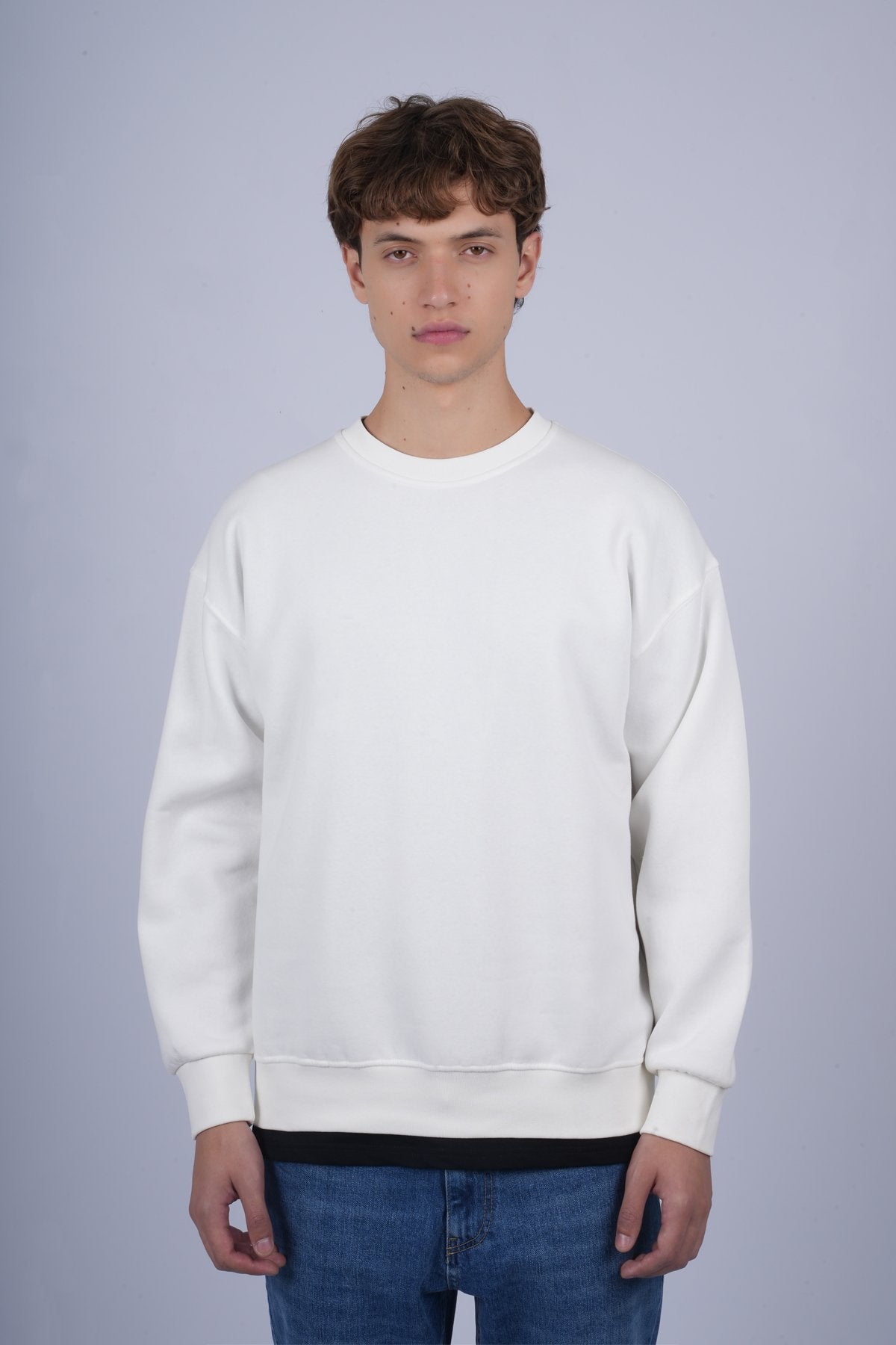 9505 JS 0 YAKA 3 İPLİK SWEAT -R - Color: EKRU