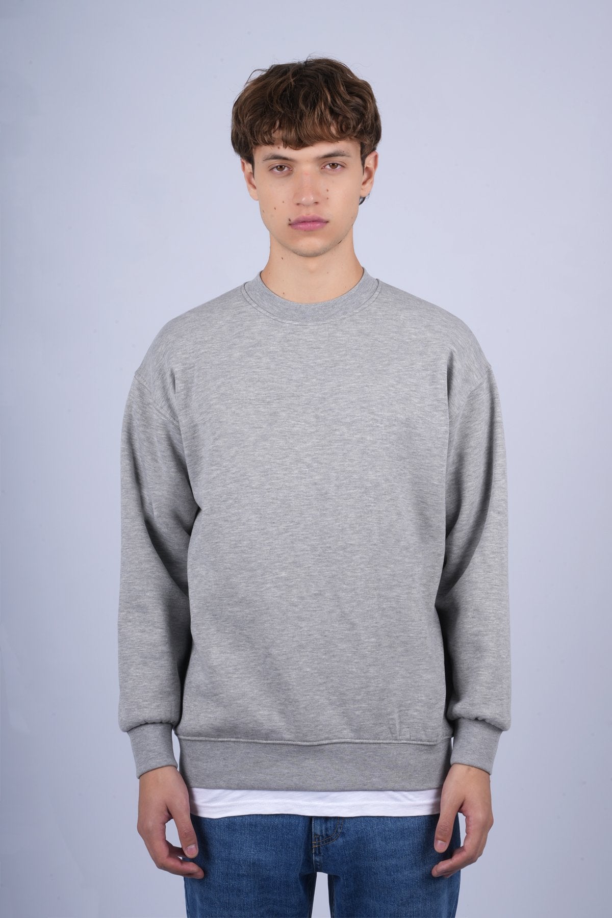 9505 JS 0 YAKA 3 İPLİK SWEAT -WS - Color: GRİ MELANJ
