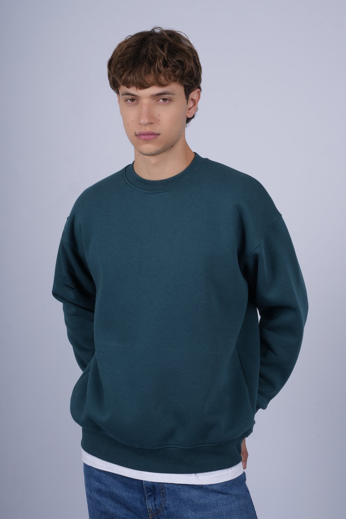 9505 JS 0 YAKA 3 İPLİK SWEAT -WS - Color: PETROL