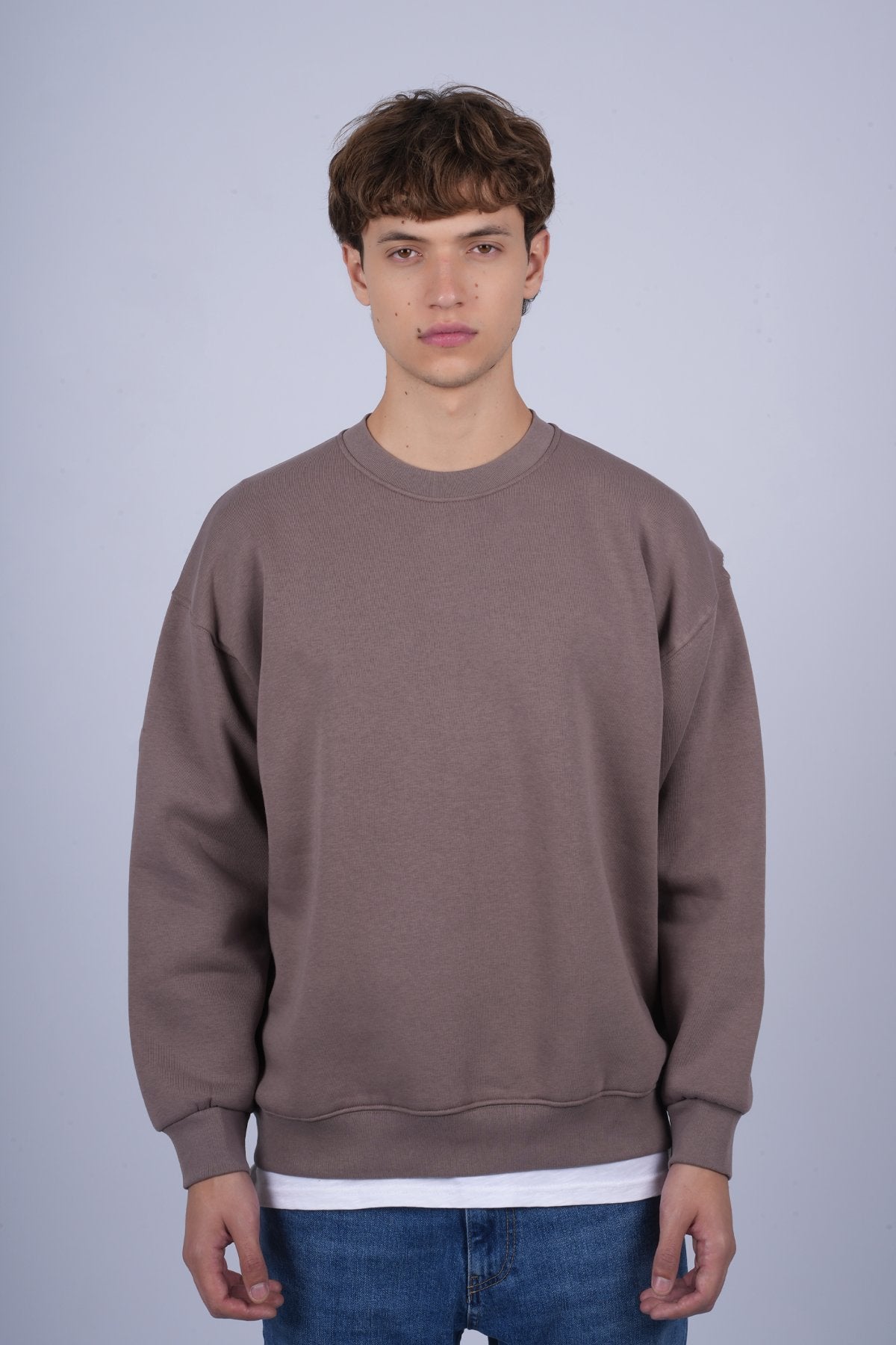 9505 JS 0 YAKA 3 İPLİK SWEAT -R - Color: TOPRAK