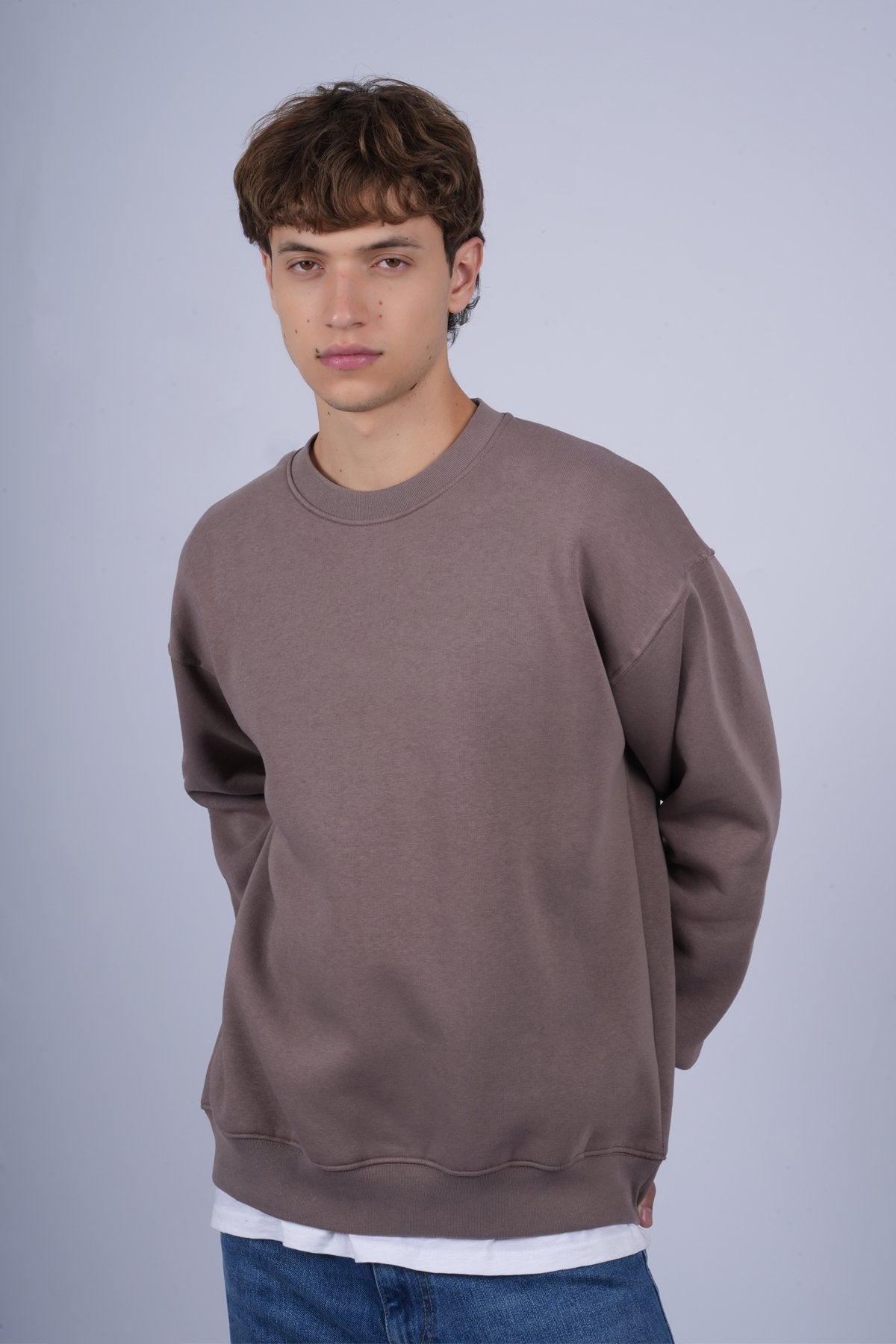 9505 JS 0 YAKA 3 İPLİK SWEAT -R - Color: TOPRAK