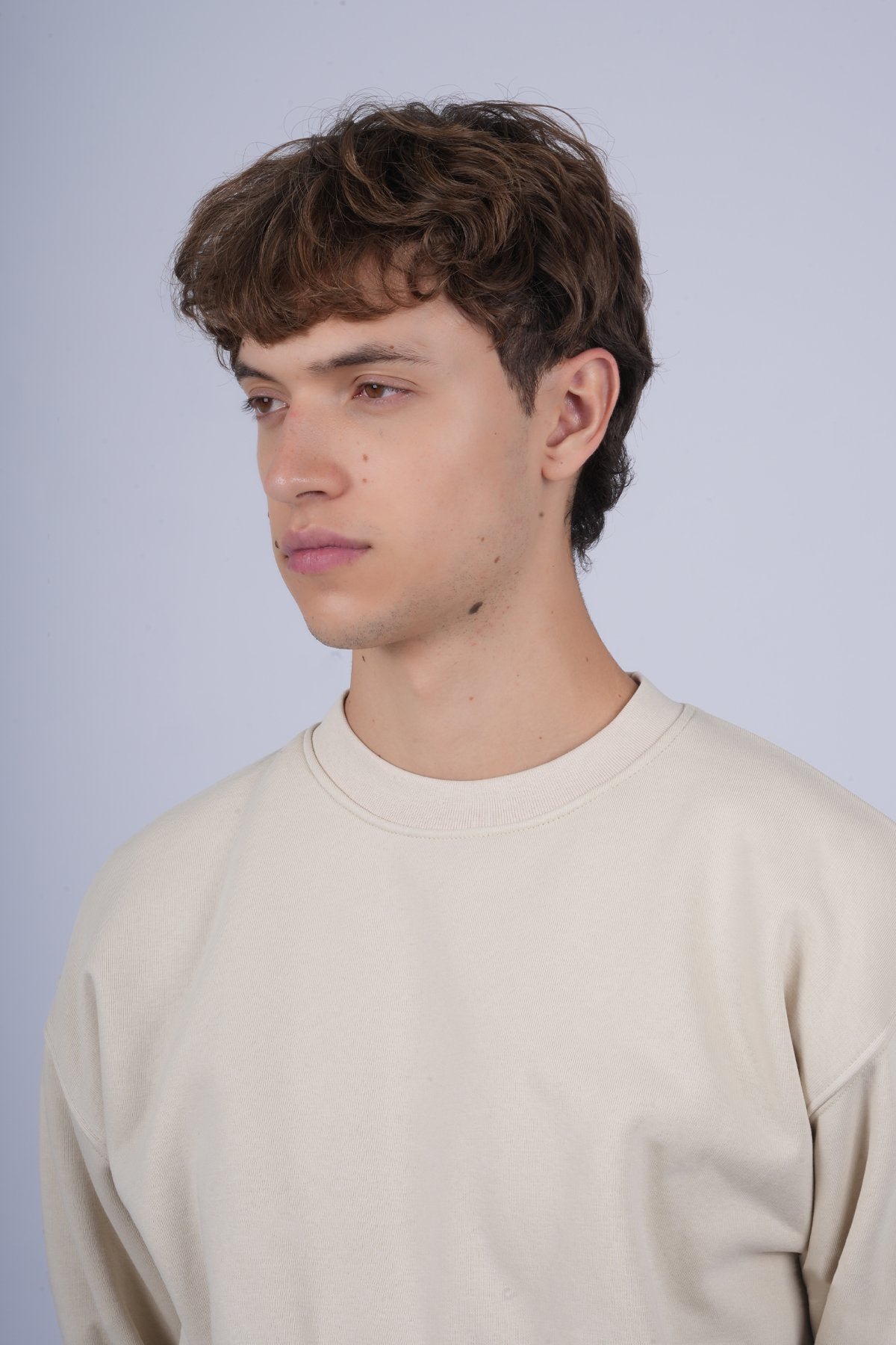 9505 JS 0 YAKA 3 İPLİK SWEAT -R - Color: KREM