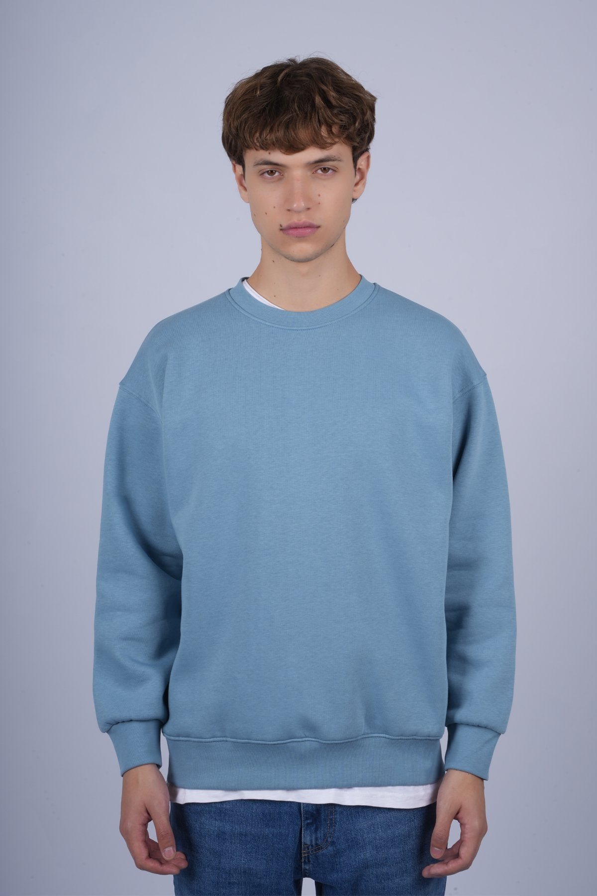 9505 JS 0 YAKA 3 İPLİK SWEAT -R - Color: S MAVİ
