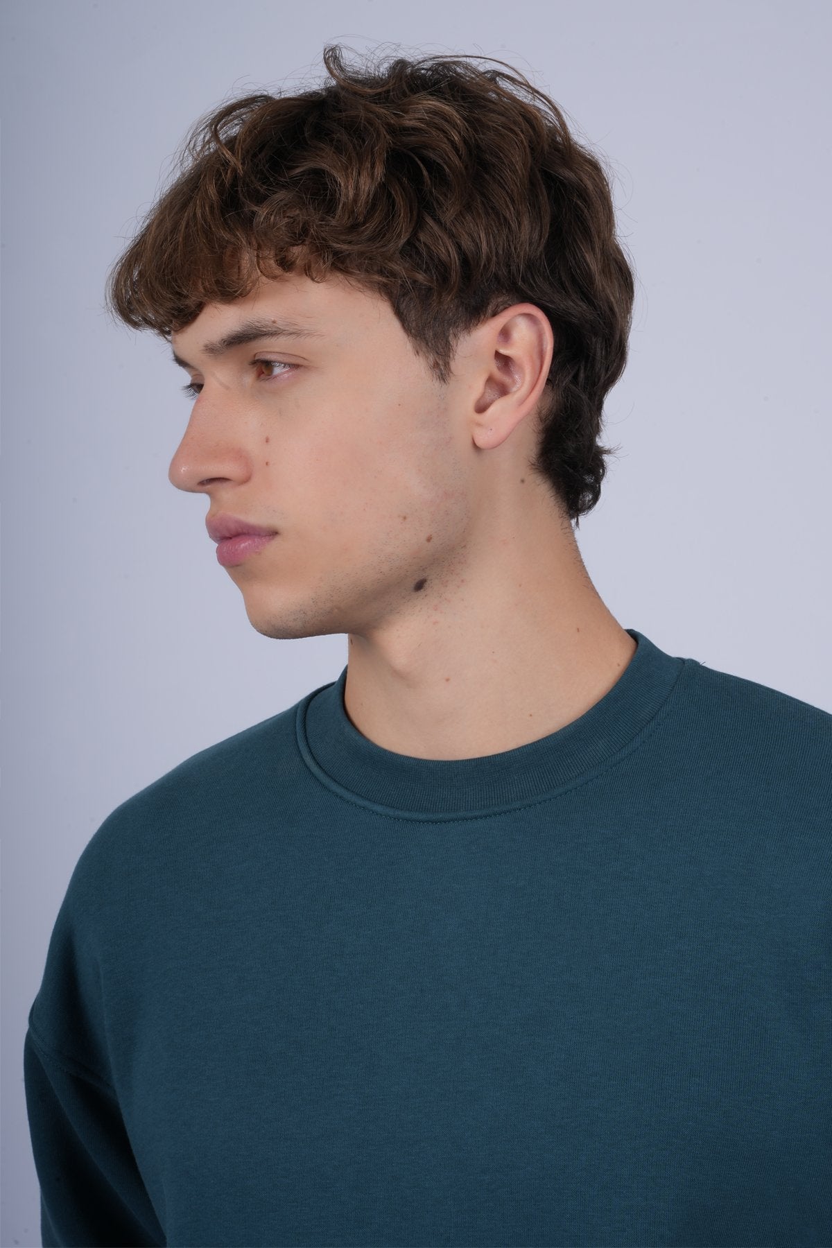 9505 JS 0 YAKA 3 İPLİK SWEAT -R - Color: PETROL