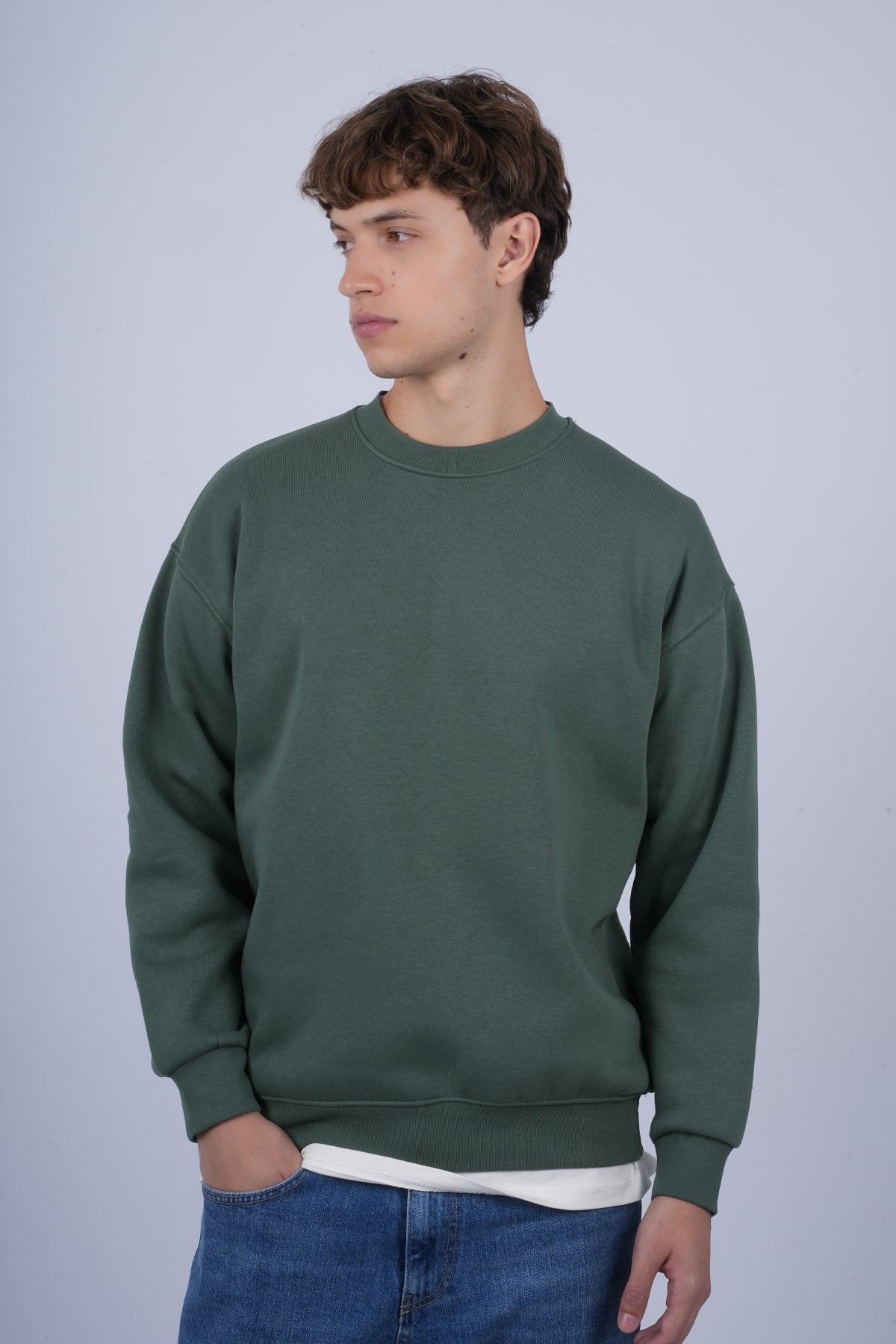9505 JS 0 YAKA 3 İPLİK SWEAT -R - Color: NEFTİ