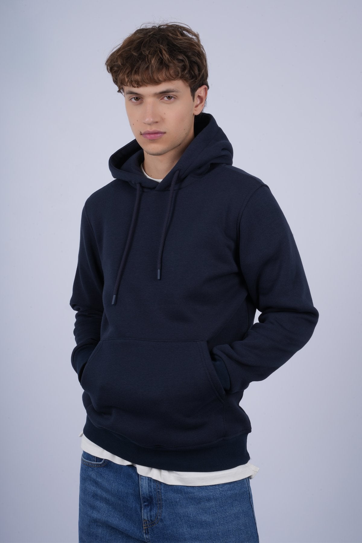 9506 JS KAPŞONLU 3 İPLİK SWEAT -R - Color: LACİVERT