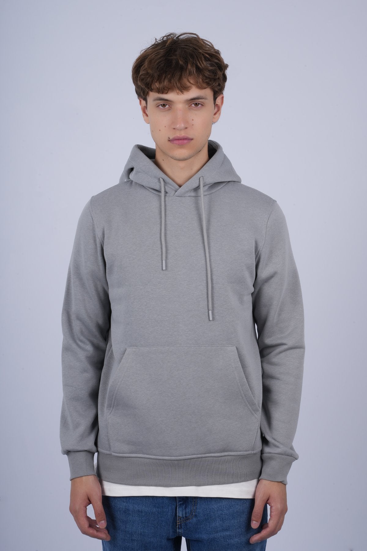 9506 JS KAPŞONLU 3 İPLİK SWEAT -R - Color: GRİ