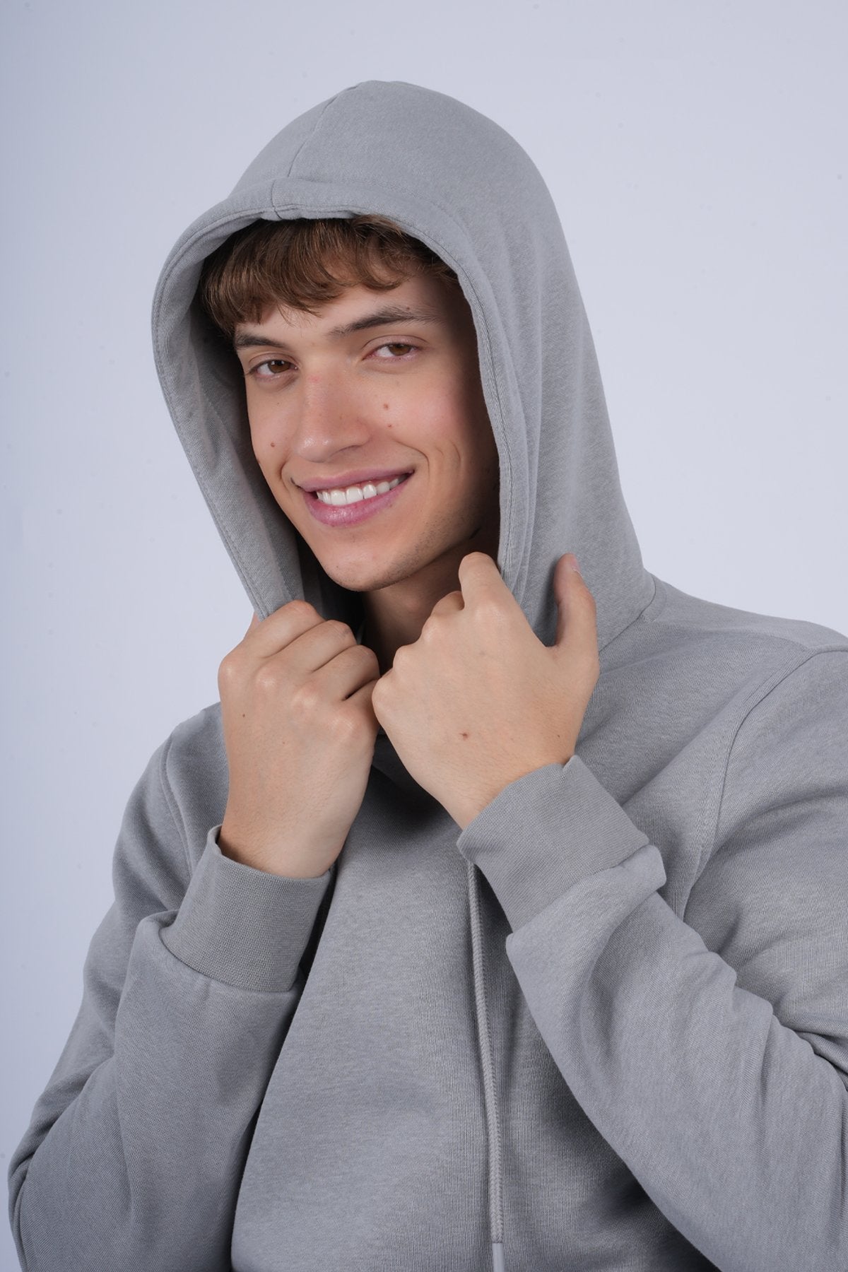 9506 JS KAPŞONLU 3 İPLİK SWEAT -R - Color: GRİ