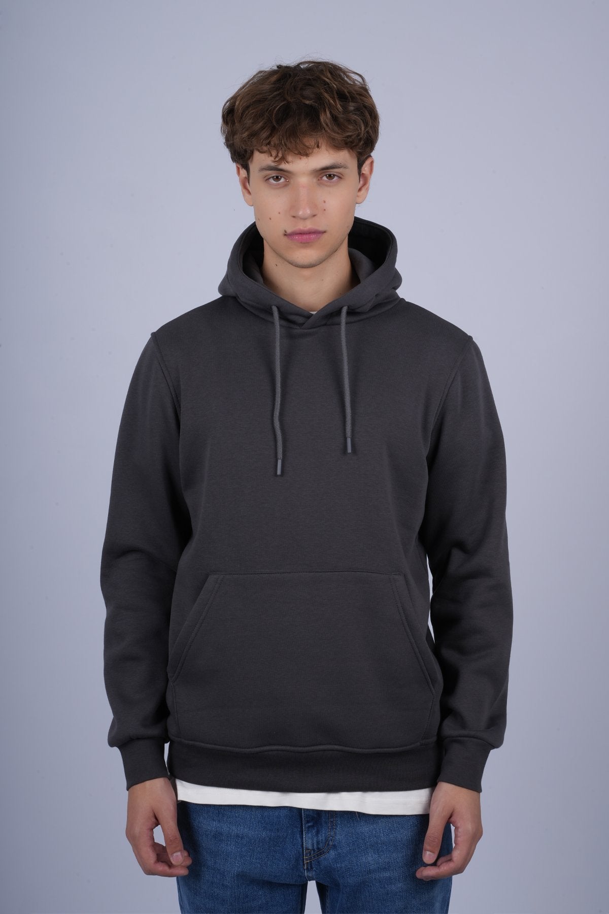 9506 JS KAPŞONLU 3 İPLİK SWEAT -R - Color: ANTRASİT