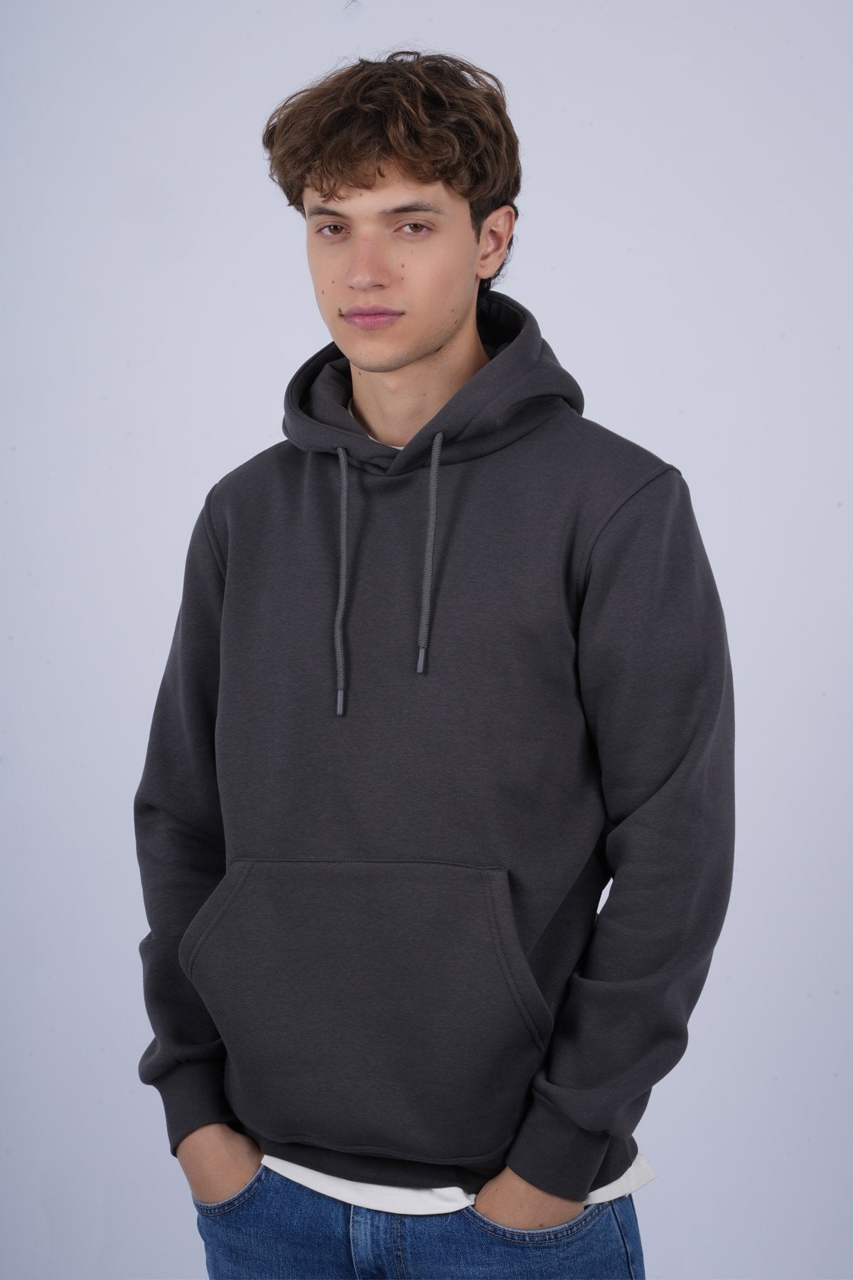 9506 JS KAPŞONLU 3 İPLİK SWEAT -R - Color: ANTRASİT