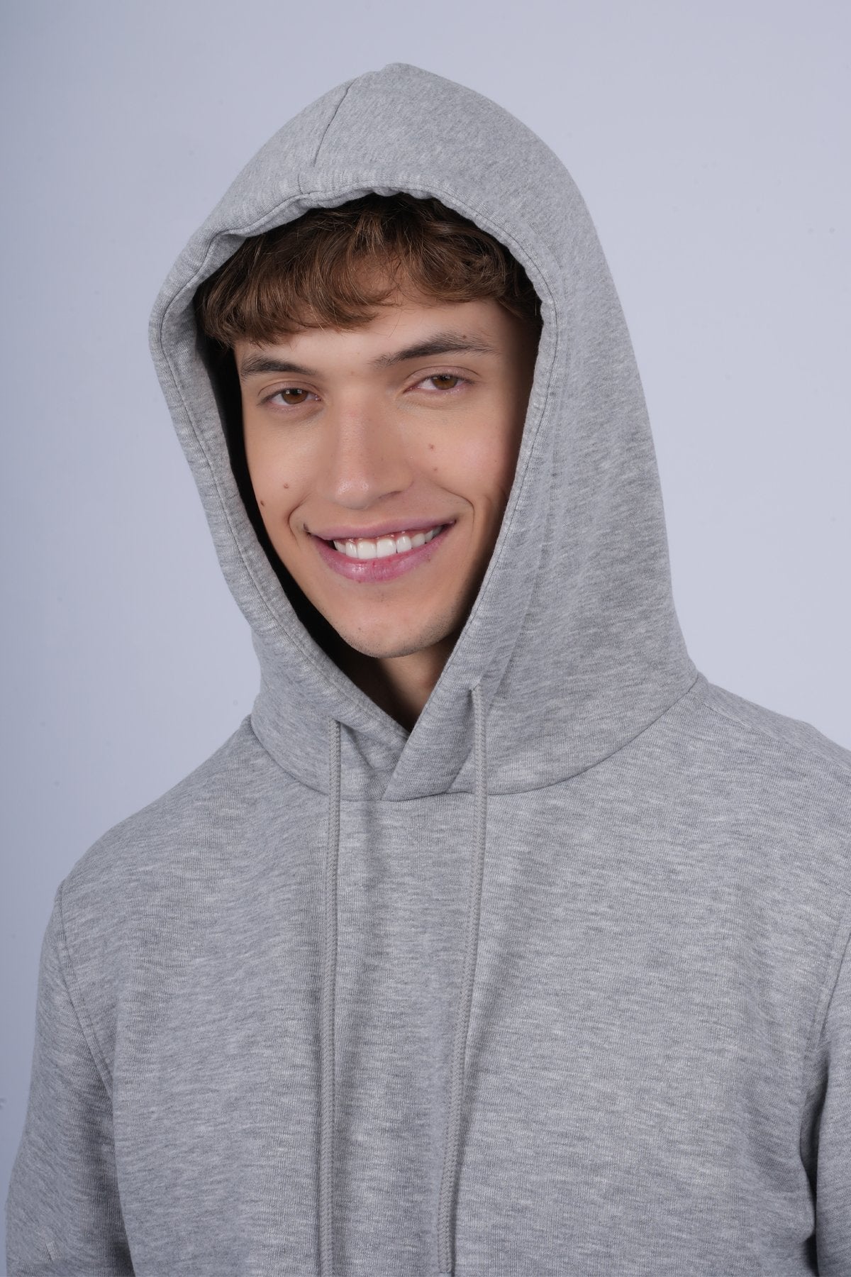 9506 JS KAPŞONLU 3 İPLİK SWEAT -R - Color: GRİ MELANJ