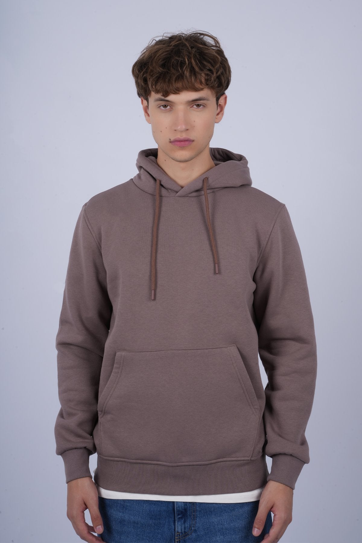 9506 JS KAPŞONLU 3 İPLİK SWEAT -R - Color: TOPRAK