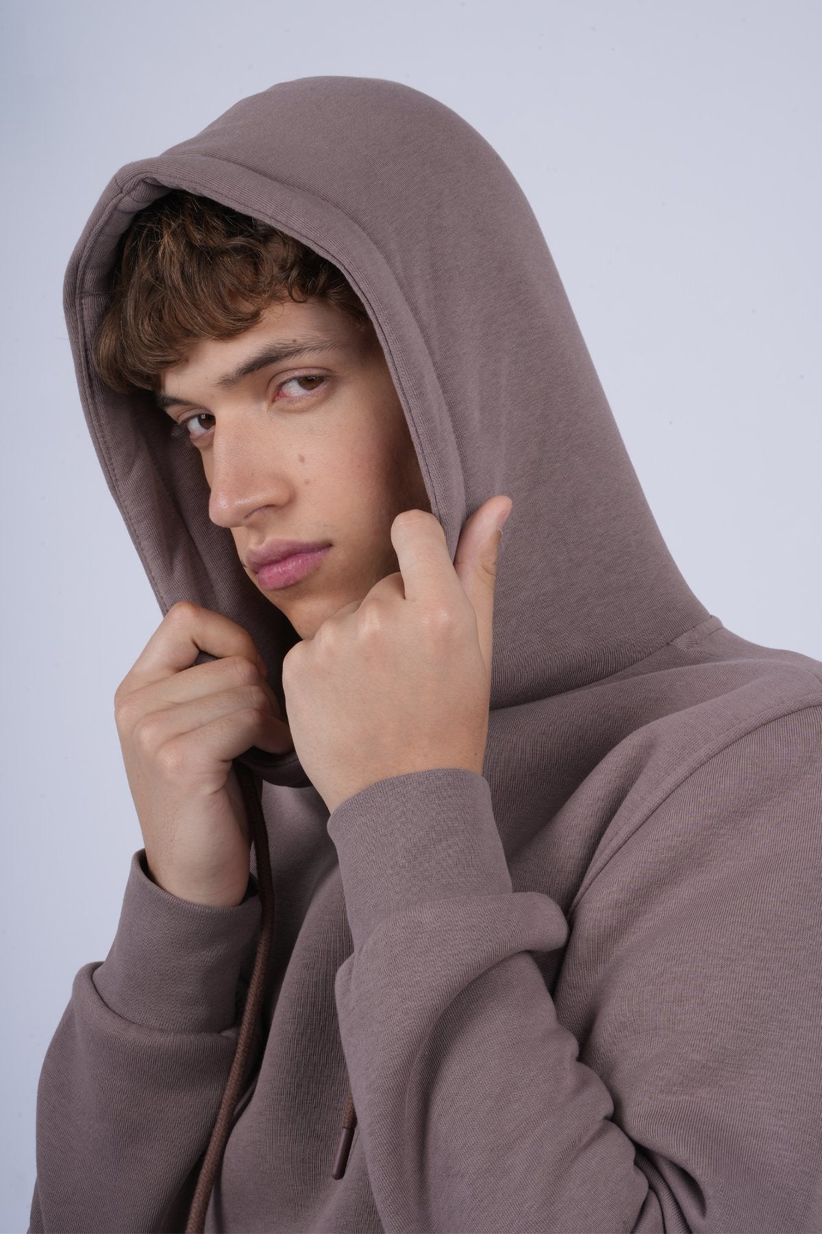 9506 JS KAPŞONLU 3 İPLİK SWEAT -R - Color: TOPRAK