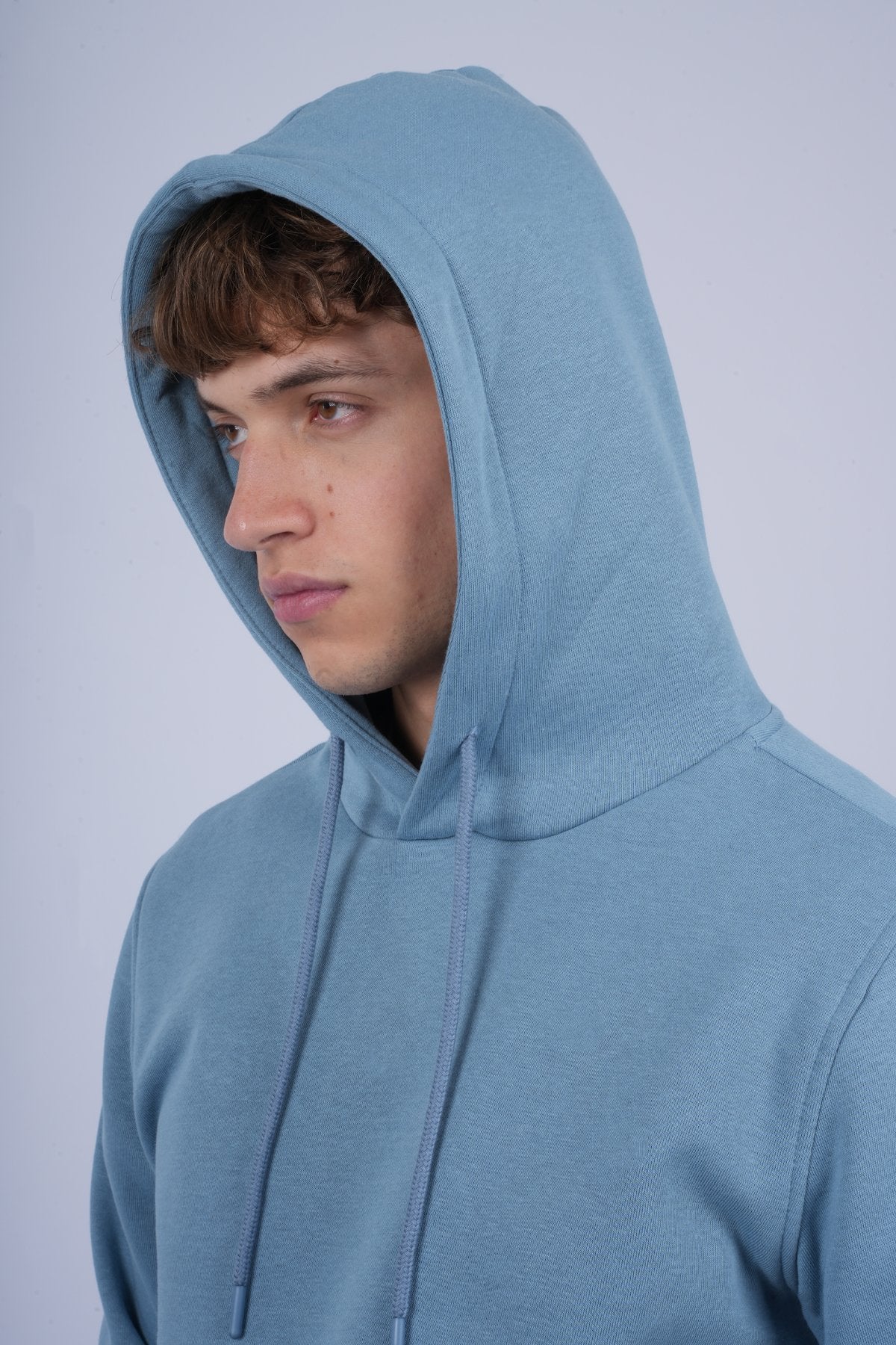 9506 JS KAPŞONLU 3 İPLİK SWEAT -R - Color: S MAVİ