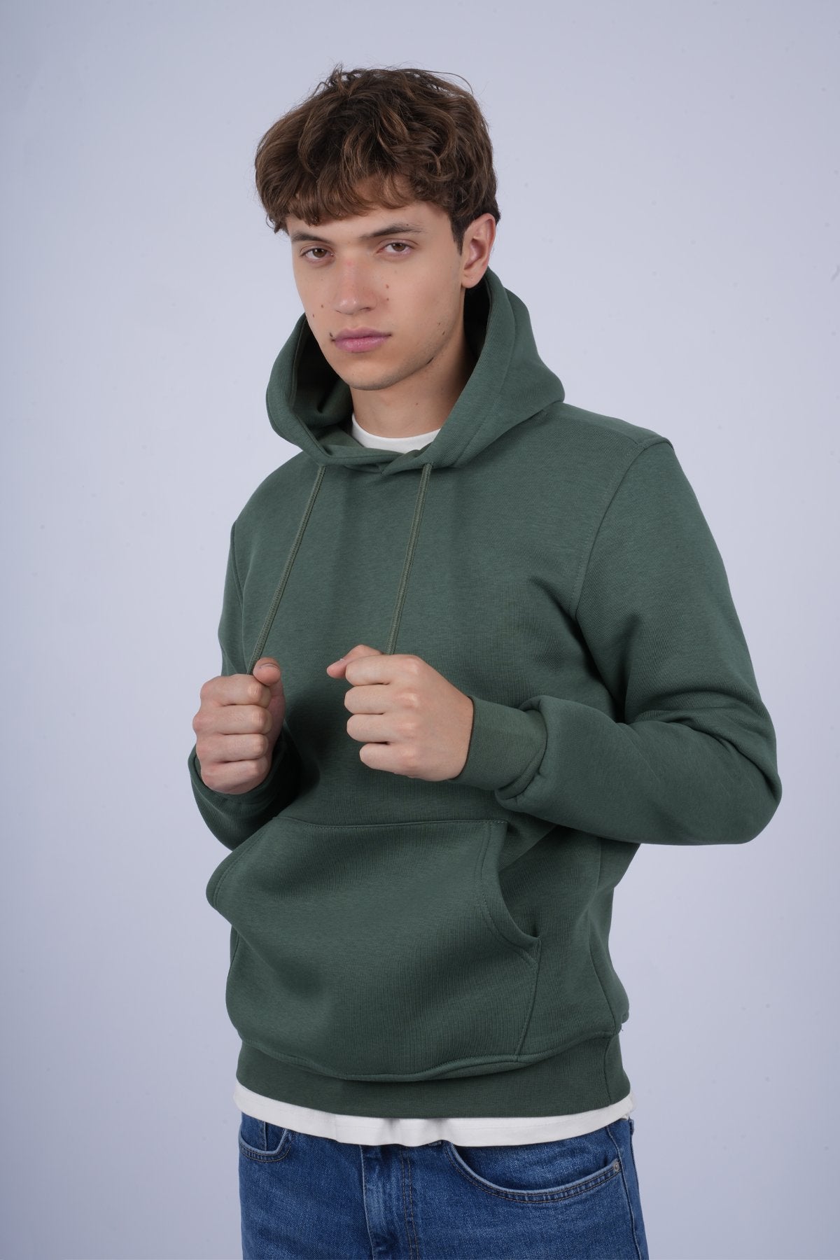 9506 JS KAPŞONLU 3 İPLİK SWEAT -R - Color: NEFTİ