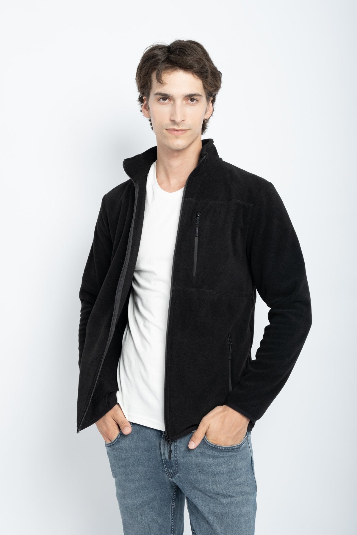 9501 JS DİK YAKA POLAR HIRKA -R - Color: SİYAH