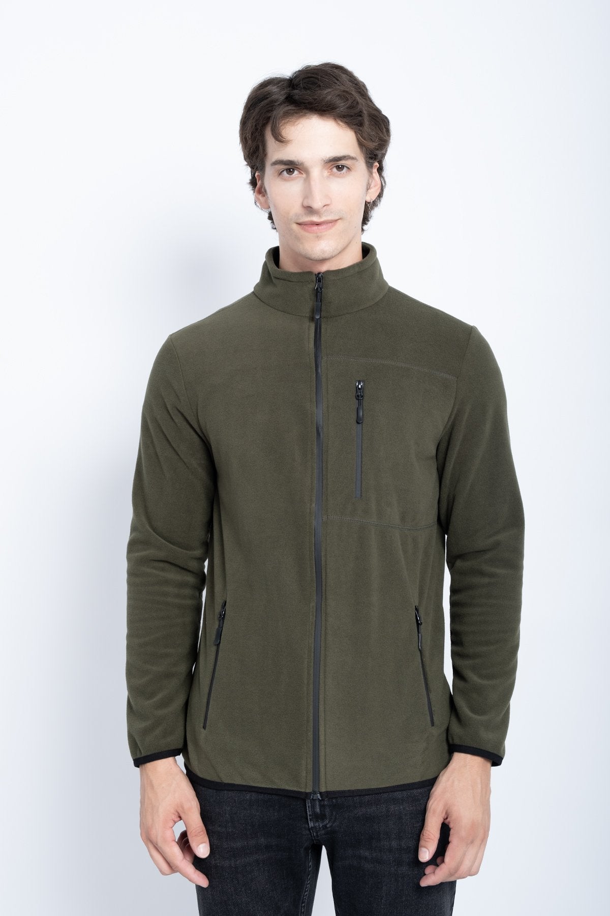 9501 JS DİK YAKA POLAR HIRKA -R - Color: HAKİ