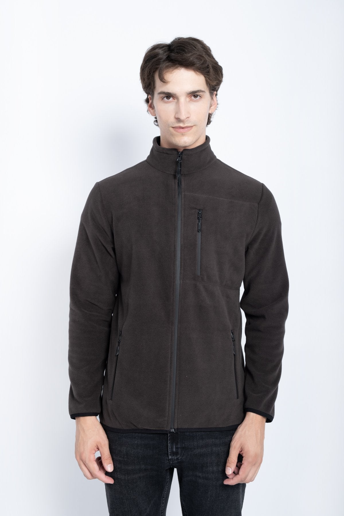 9501 JS DİK YAKA POLAR HIRKA -R - Color: ANTRASİT
