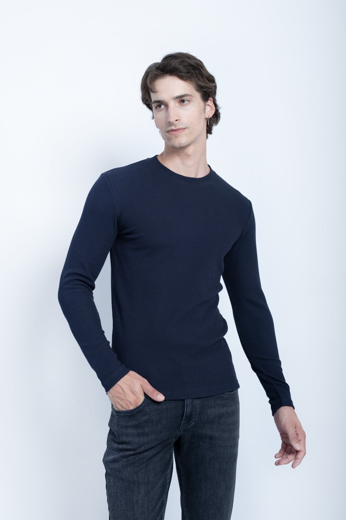 9511 JS 0 YAKA BASİC WAFFLE -R - Color: INDIGO