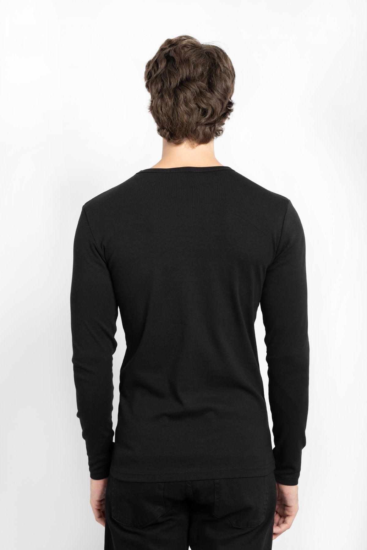9529 JS 0 YAKA BASİC RİBANA SWEAT -R - Color: SİYAH