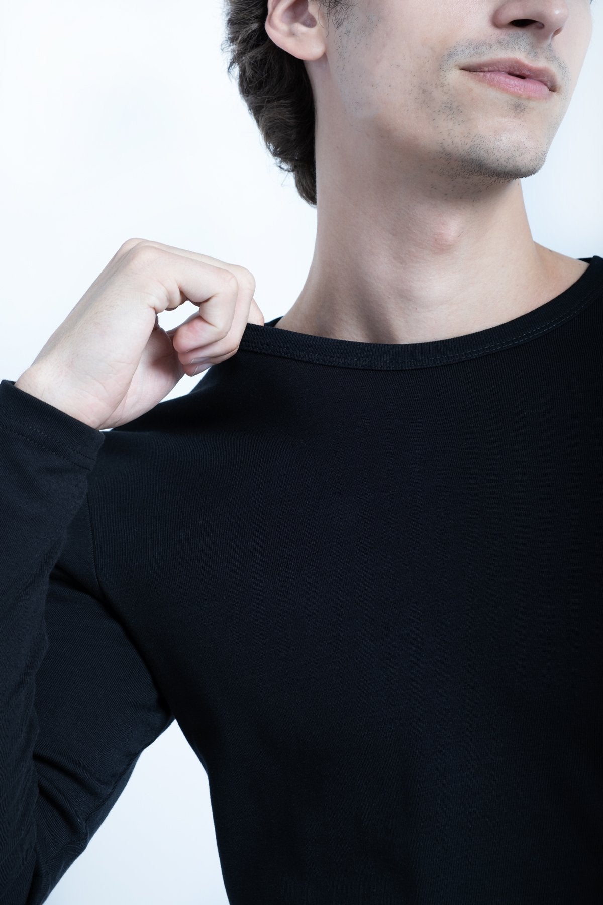 9529 JS 0 YAKA BASİC RİBANA SWEAT -R - Color: SİYAH