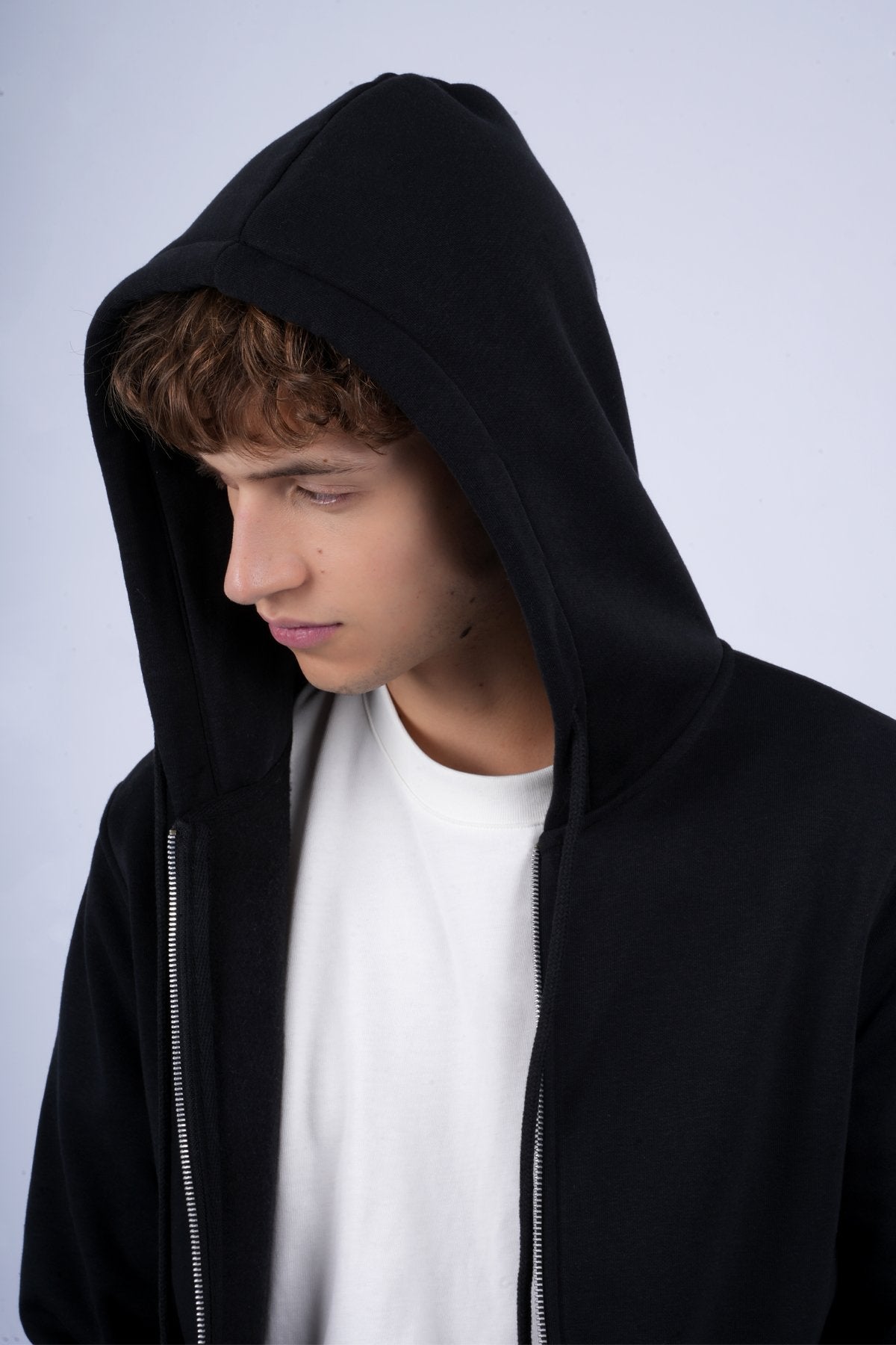 9508 JS KAPŞONLU HIRKA 3 İPLİK BASİC -WS - Color: SİYAH