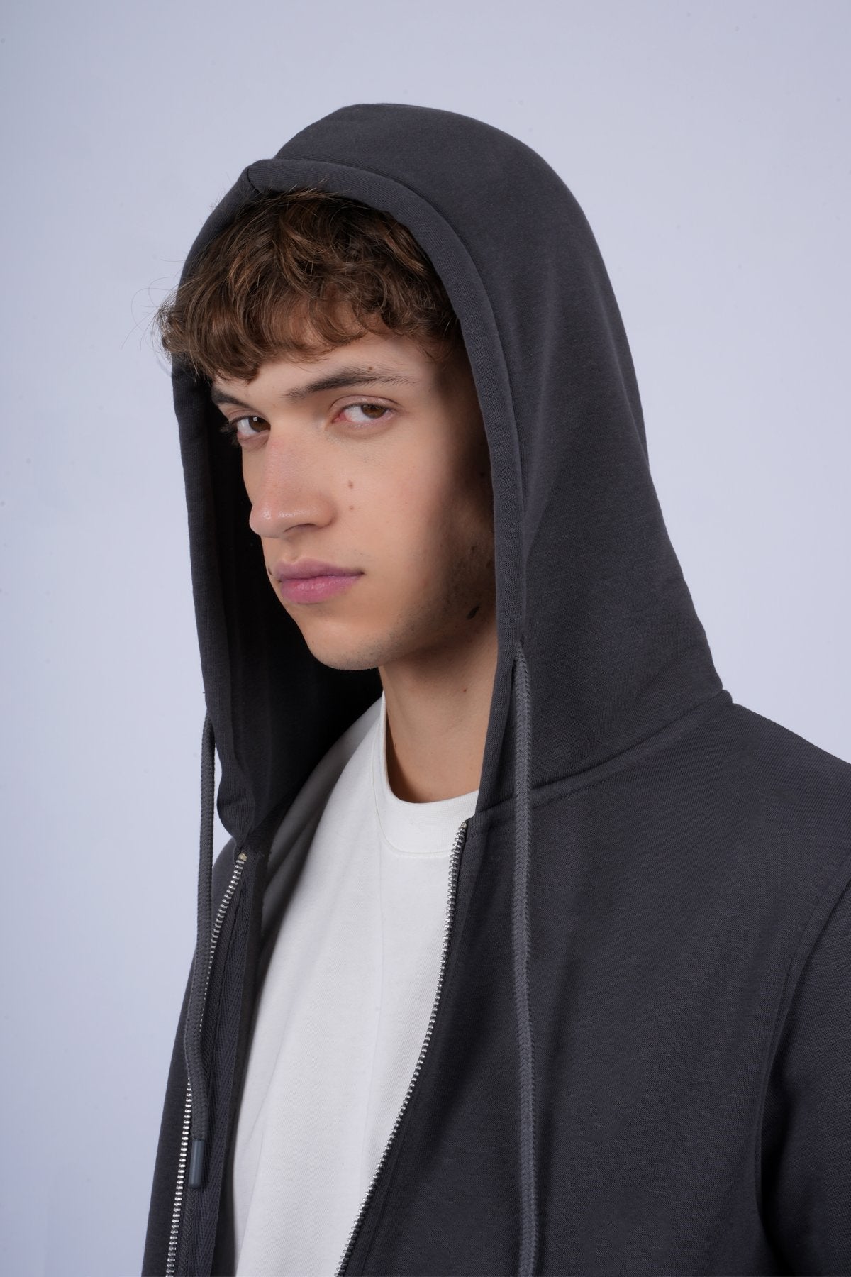 9508 JS KAPŞONLU HIRKA 3 İPLİK BASİC -WS - Color: ANTRASİT