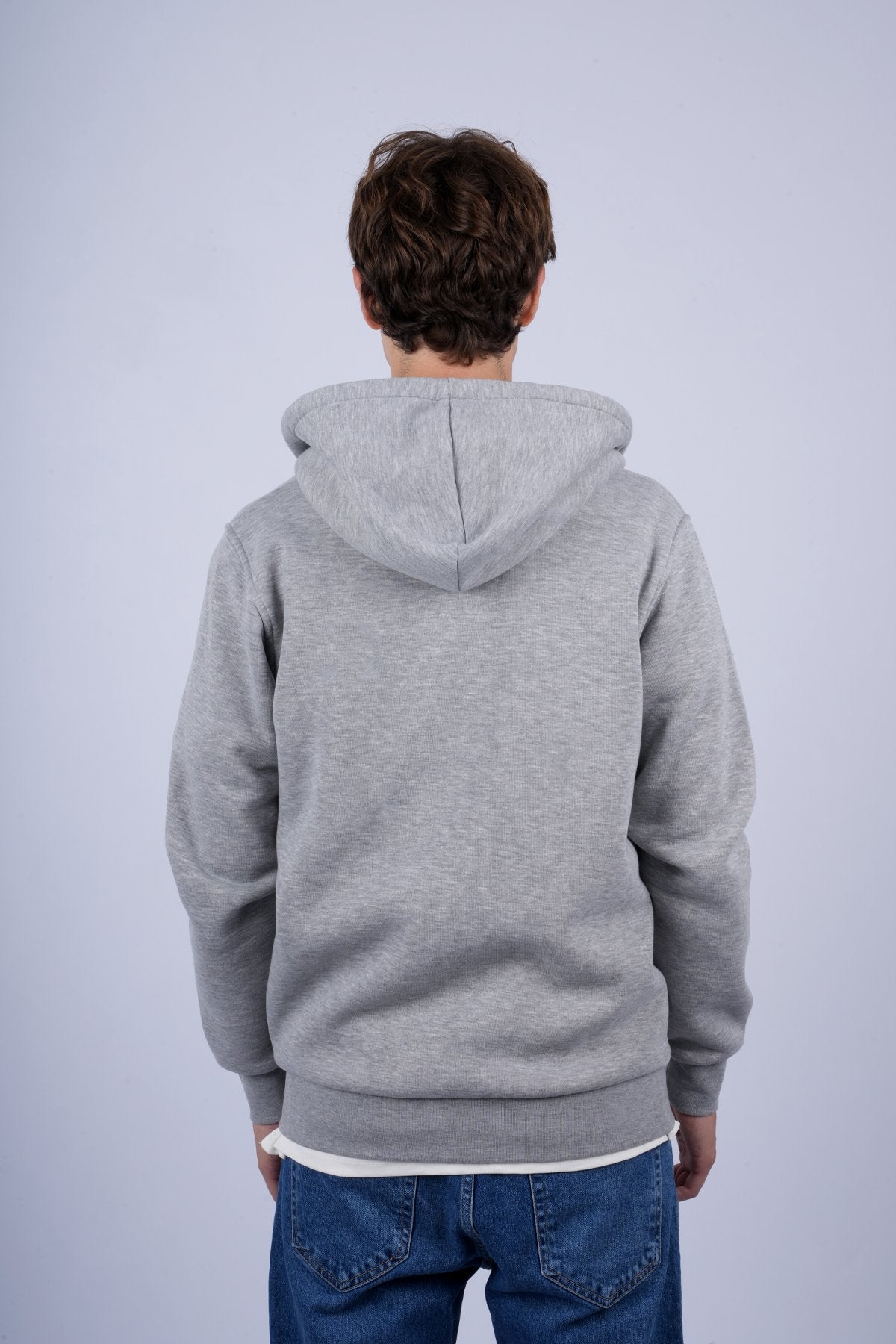 9508 JS KAPŞONLU HIRKA 3 İPLİK BASİC -R - Color: GRİ MELANJ