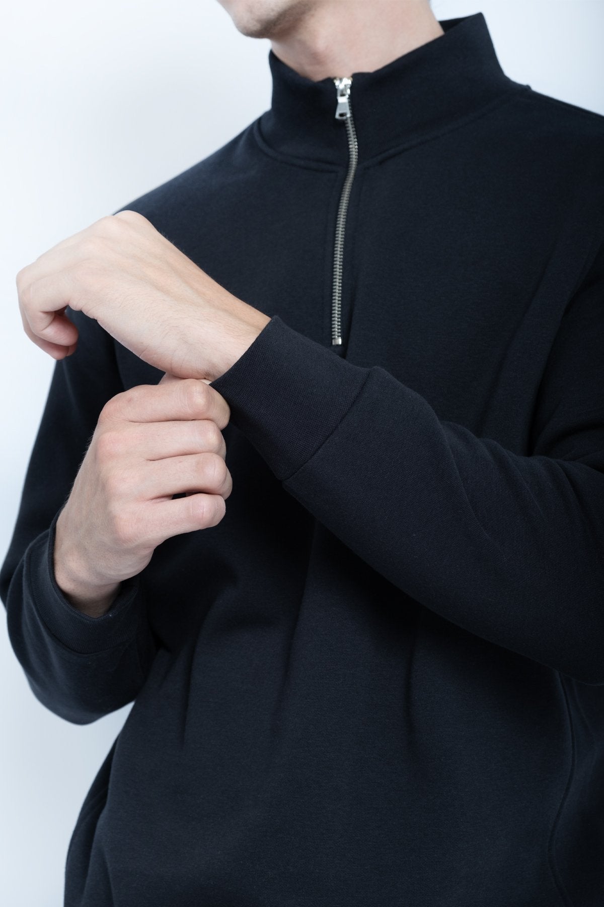 9509 JS DİK YAKA 3 İPLİK METAL FERMUAR -R - Color: SİYAH