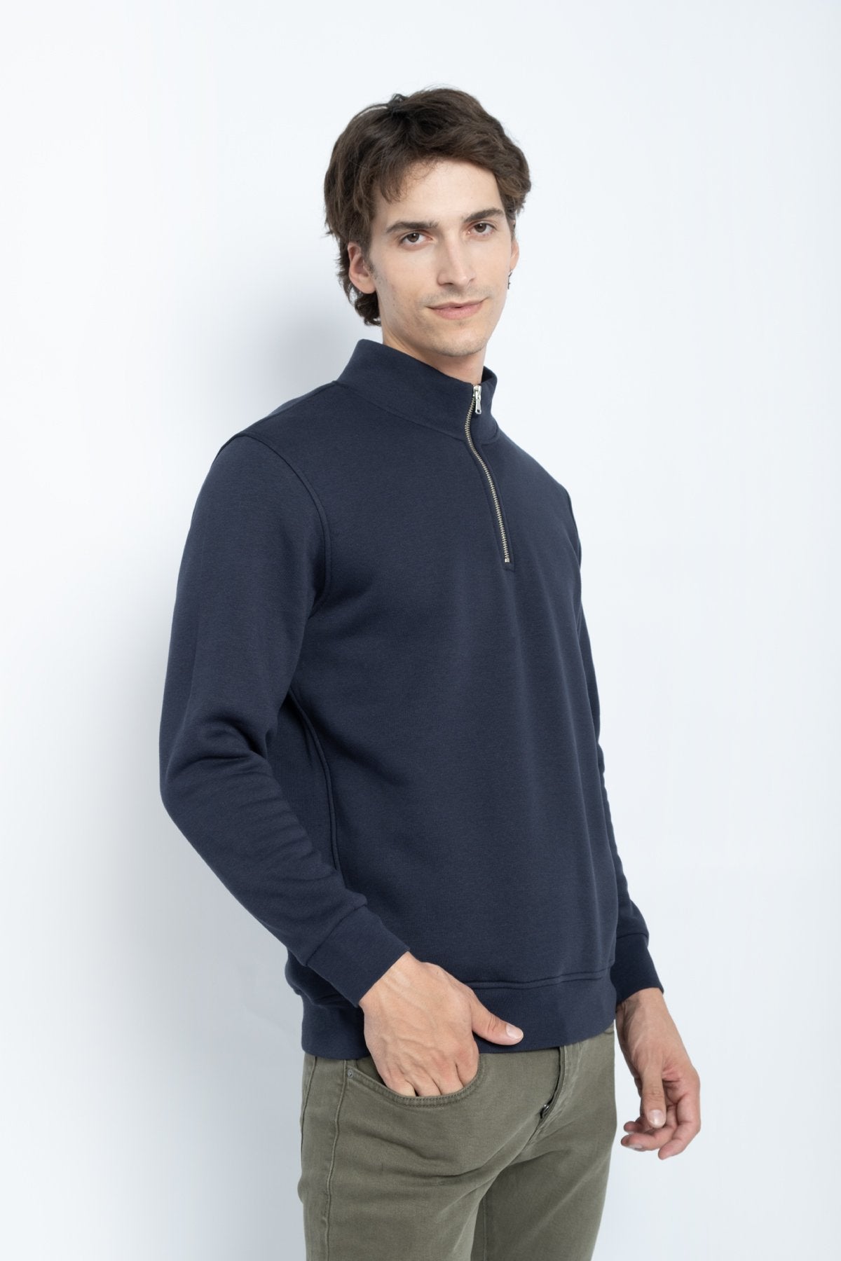 9509 JS DİK YAKA 3 İPLİK METAL FERMUAR -R - Color: LACİVERT