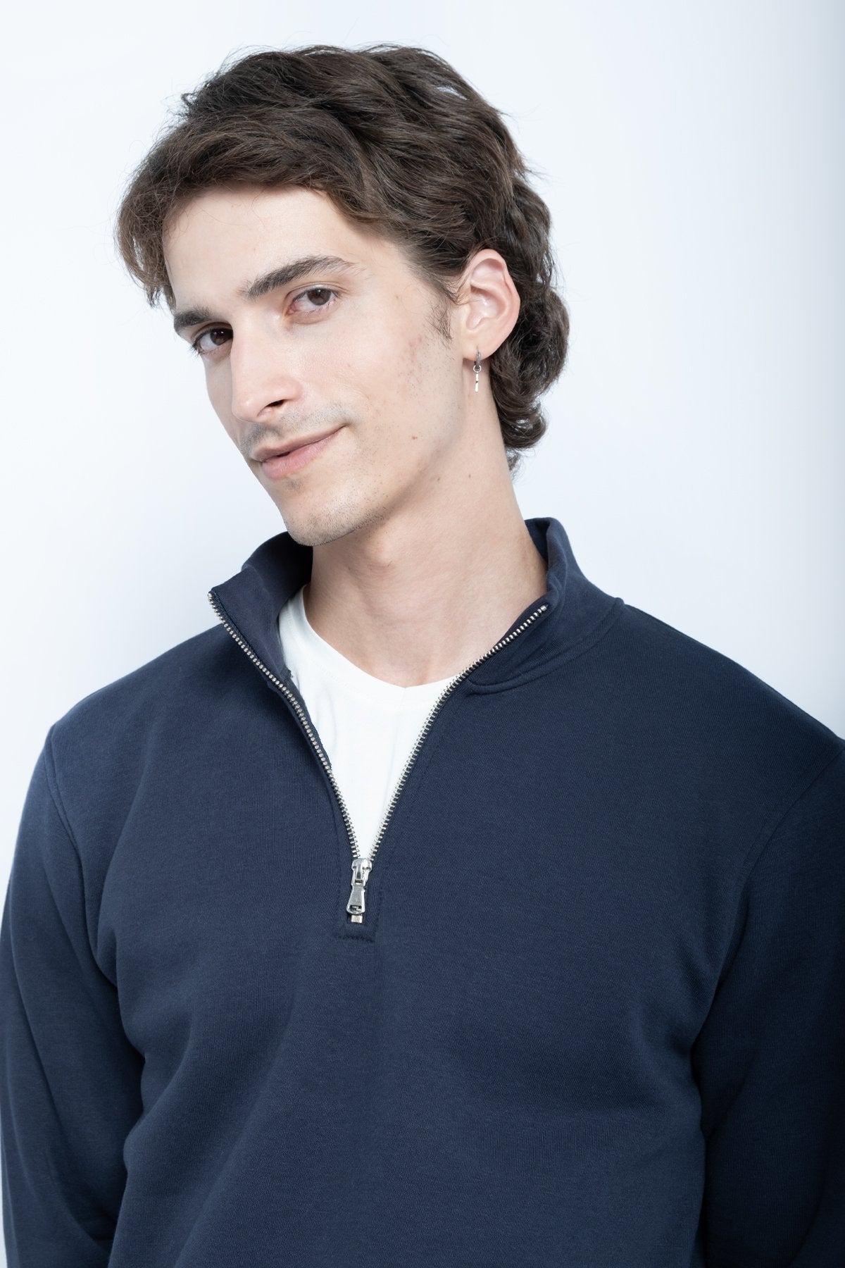 9509 JS DİK YAKA 3 İPLİK METAL FERMUAR -R - Color: LACİVERT