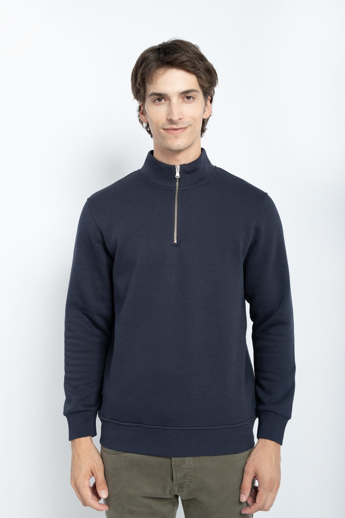 9509 JS DİK YAKA 3 İPLİK METAL FERMUAR -R - Color: LACİVERT